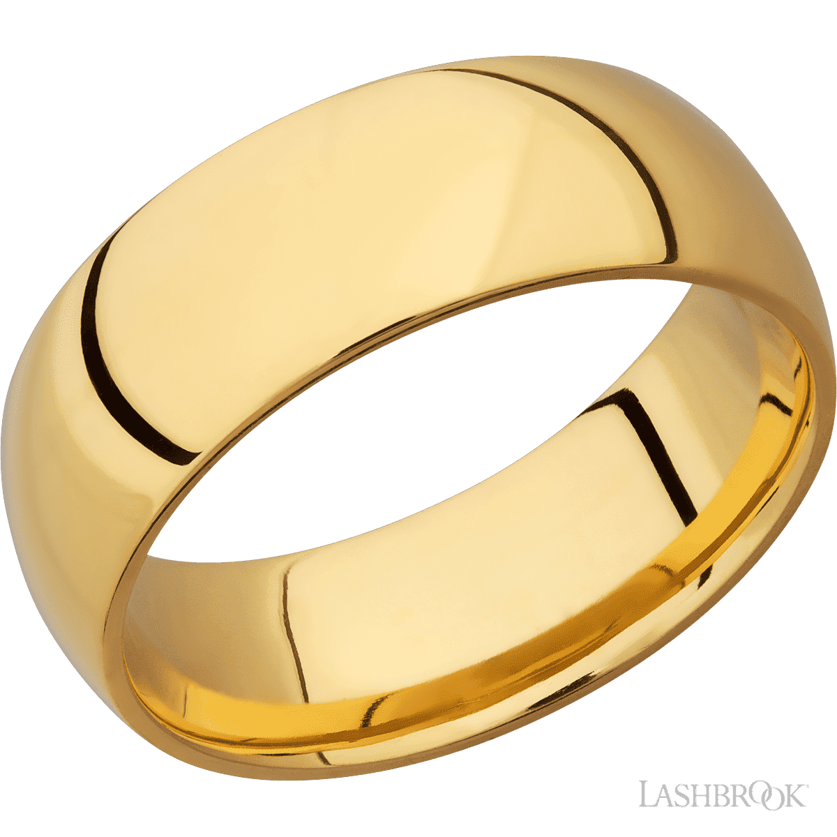 Lashbrook 14KY 8mm Domed High Polish Wedding Band