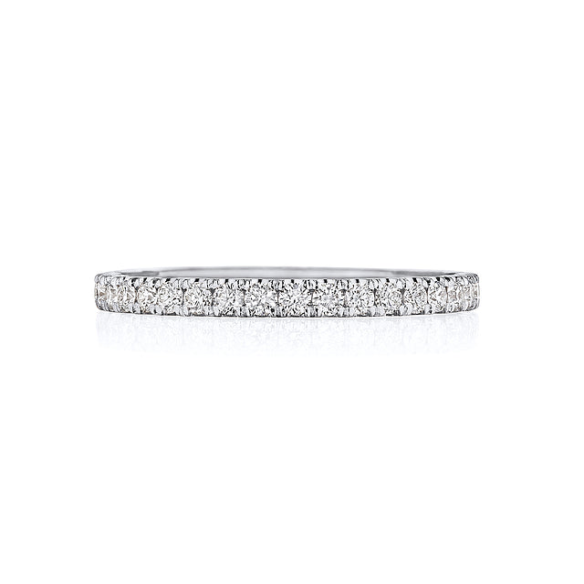 18KW Sculpted Crescent String Of Diamonds Ring