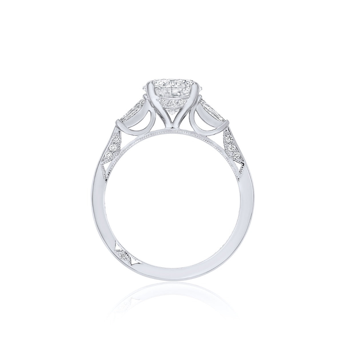 Platinum Simply Tacori Round 3 Stone Engagement Ring