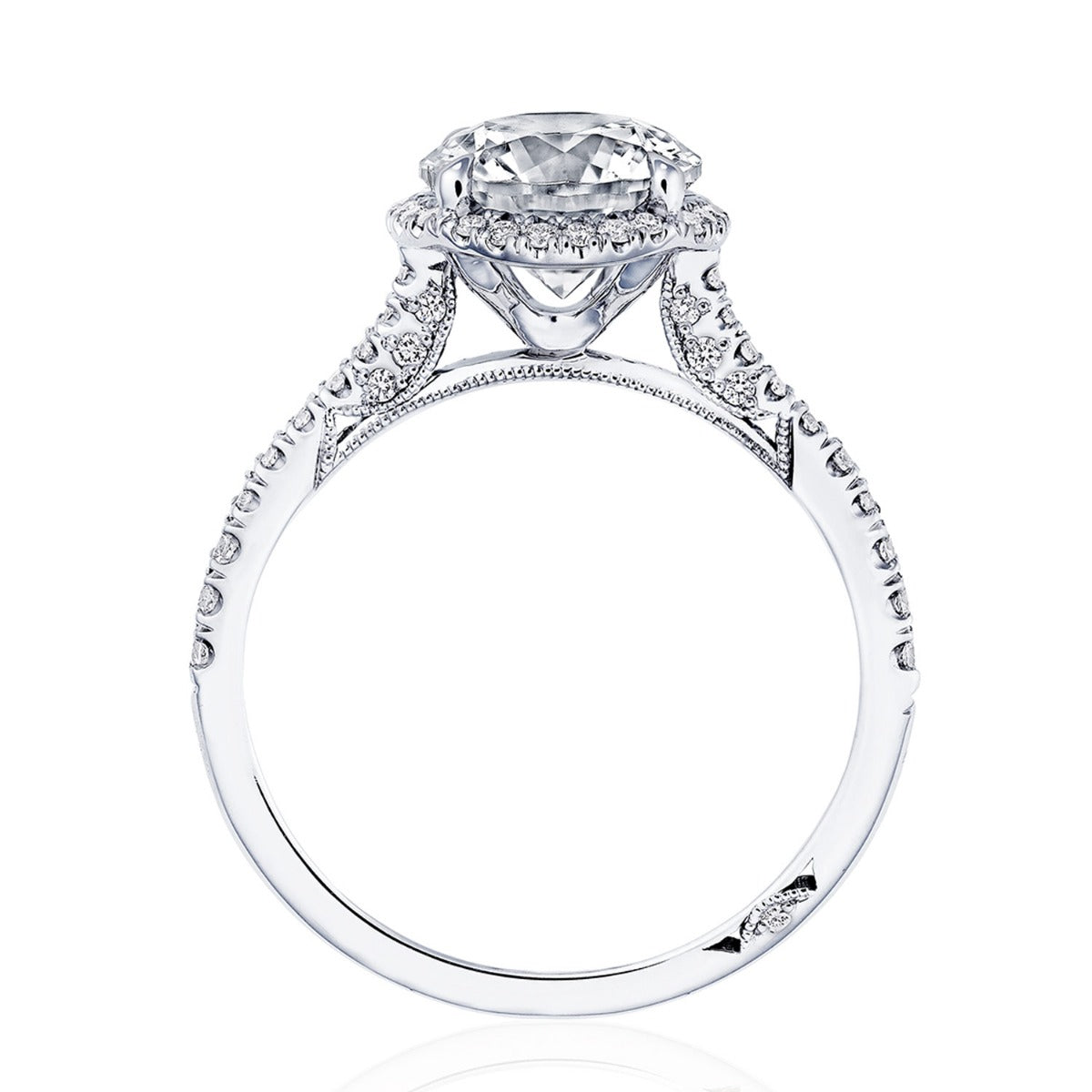 18KW Simply Tacori Round With Cushion Bloom Engagement Ring