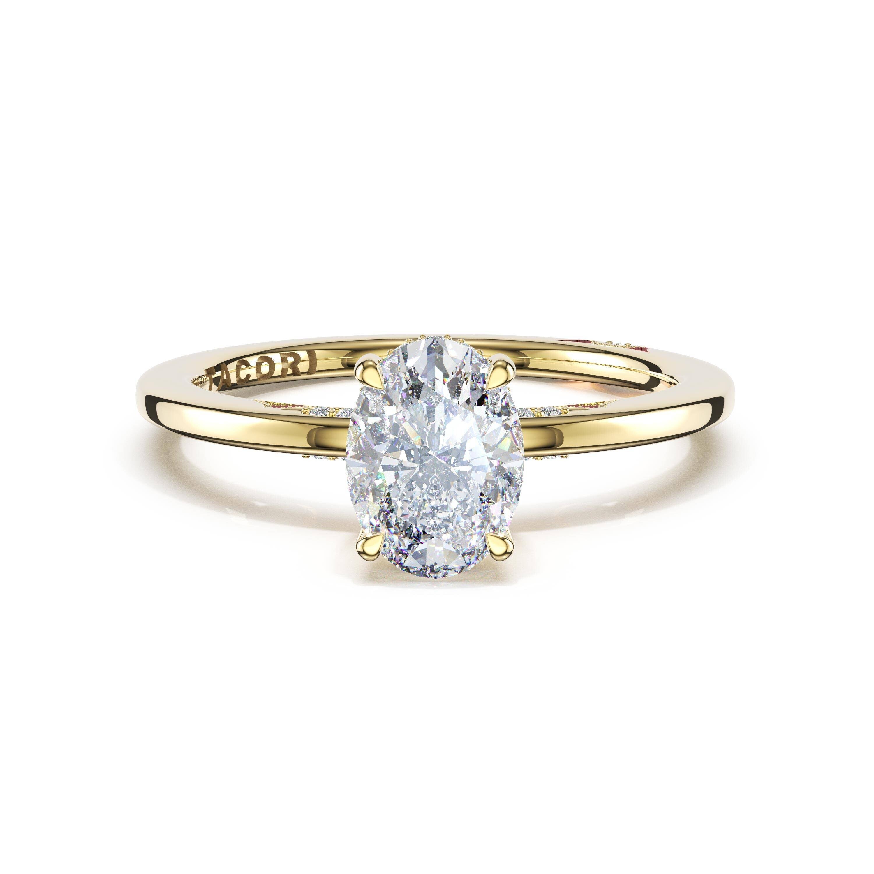 18KY Tacori Simply Tacori Oval Solitaire Engagement Ring