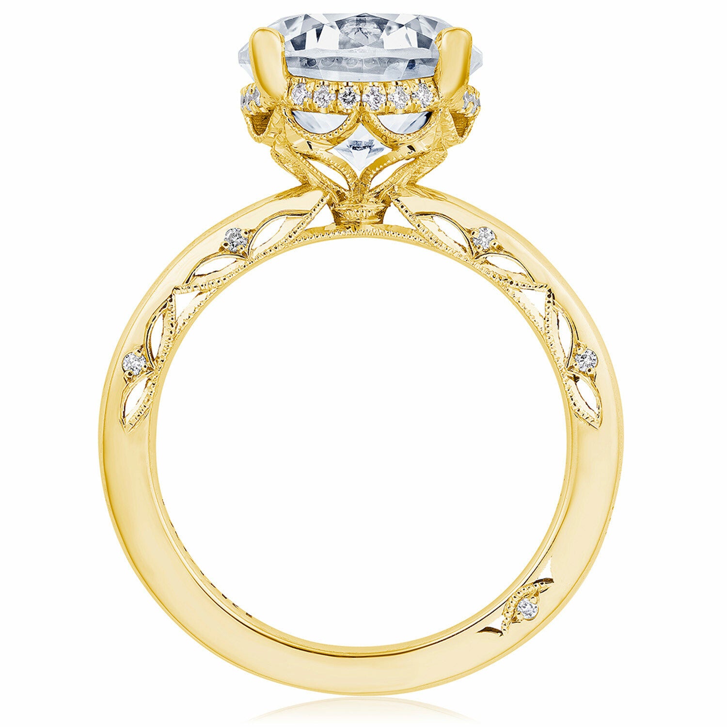 18KY Tacori Dantela Round Solitaire Engagement Ring