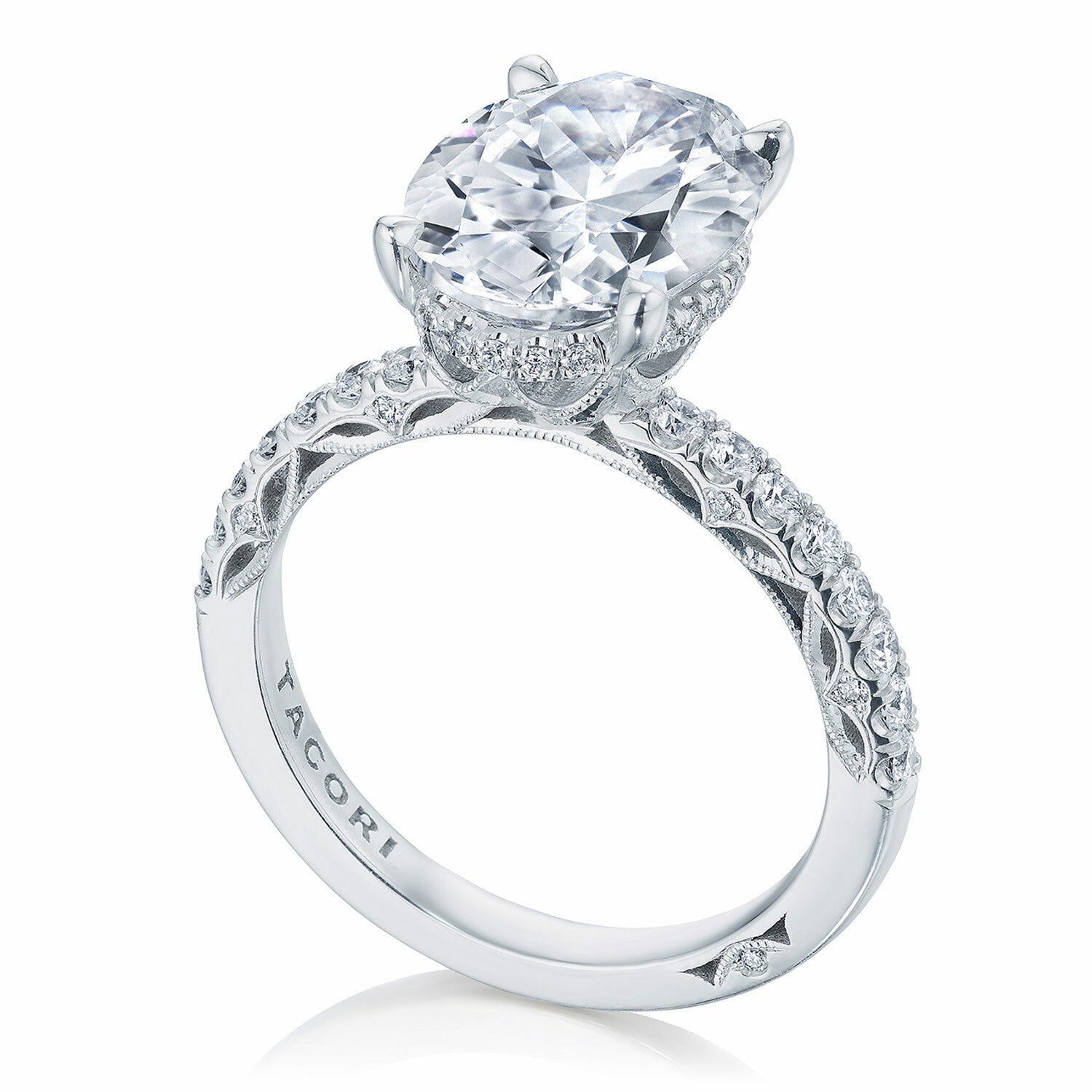 18KW Tacori Dantela Oval Solitaire Engagement Ring