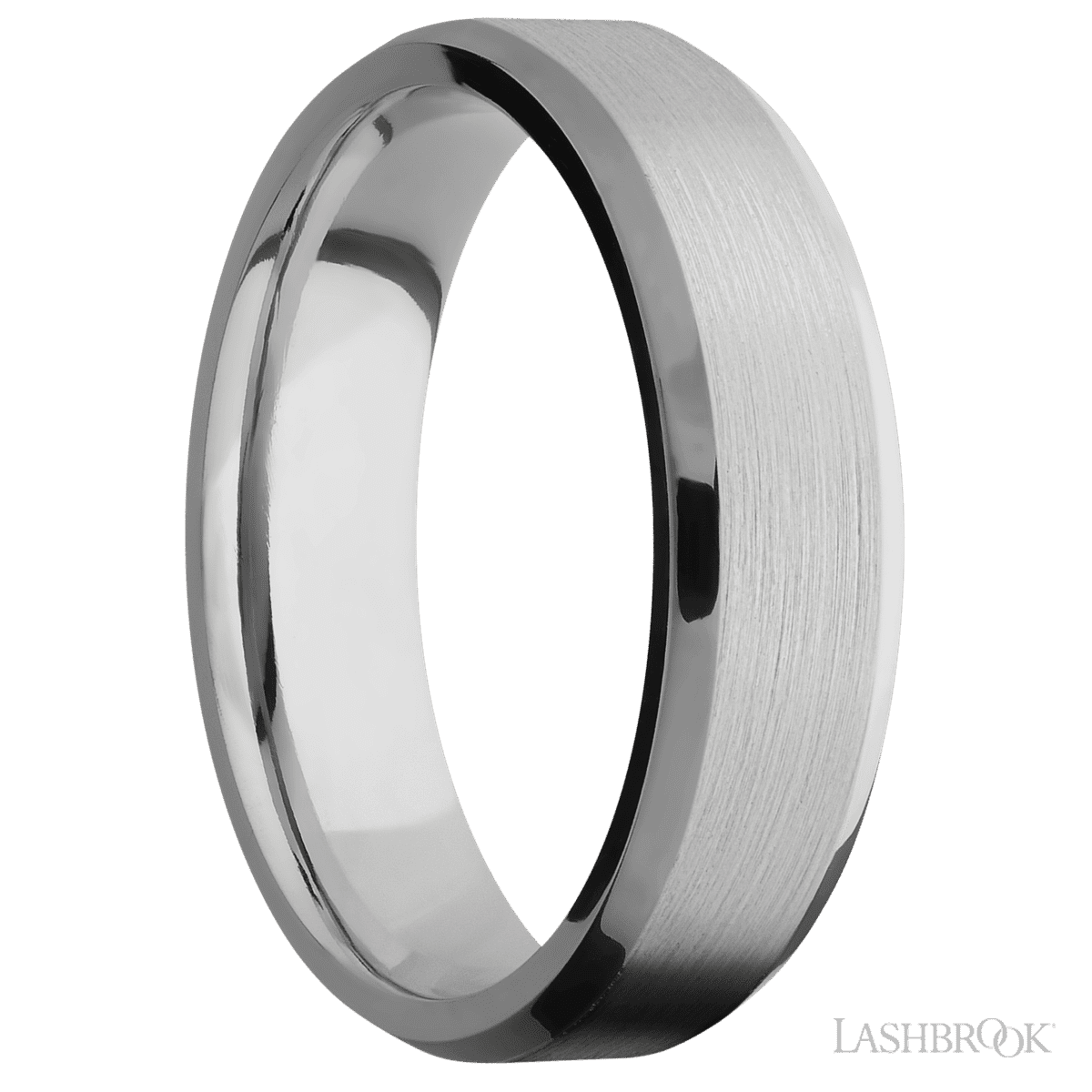 Lashbrook Titanium 6mm Satin High Bevel Wedding Band