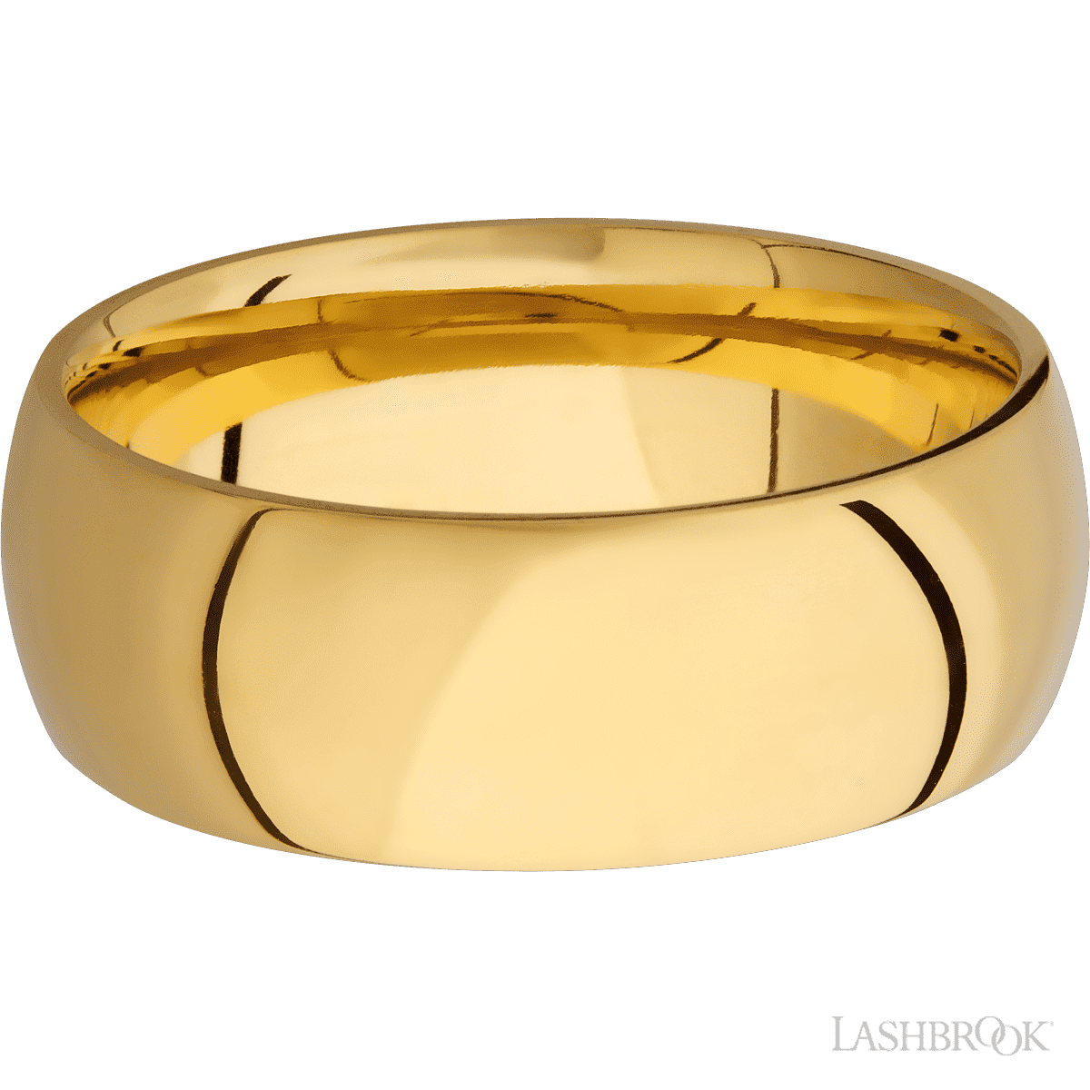 Lashbrook 14KY 8mm Domed High Polish Wedding Band