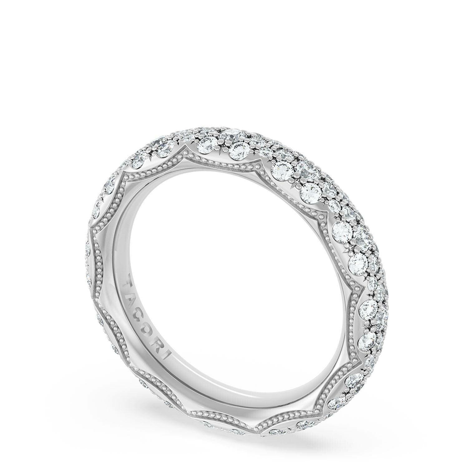 18K WHITE GOLD FRENCH PAVE DIAMOND ETERNITY RING