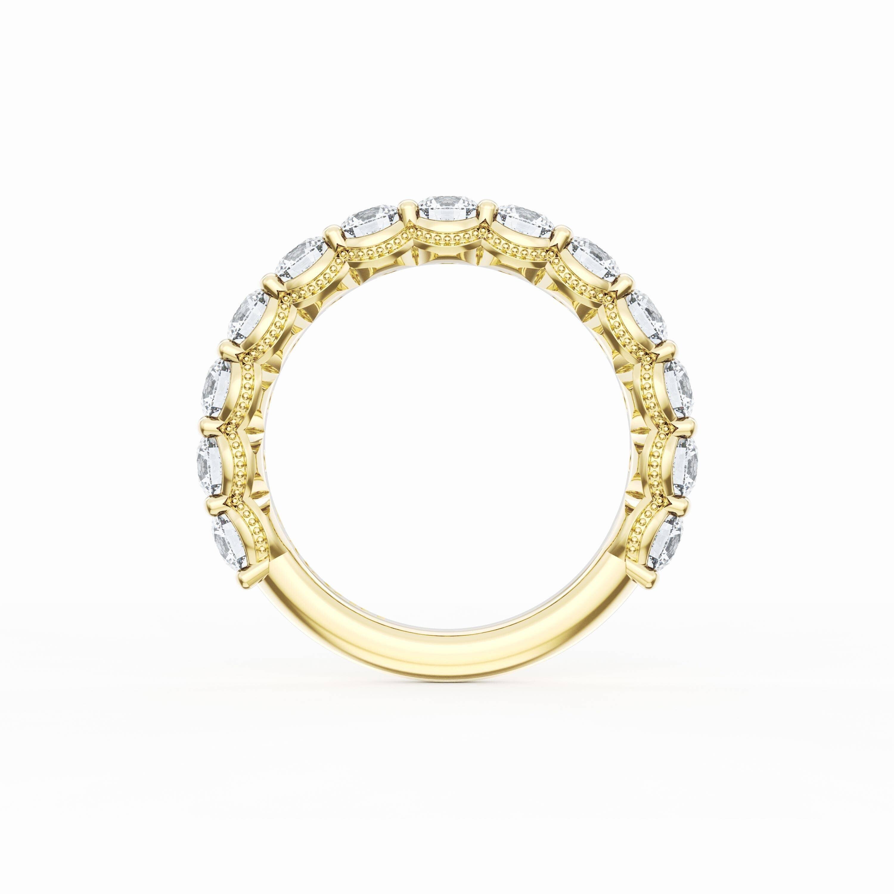 18K YELLOW GOLD FOUNDERS PRONG SET BAND