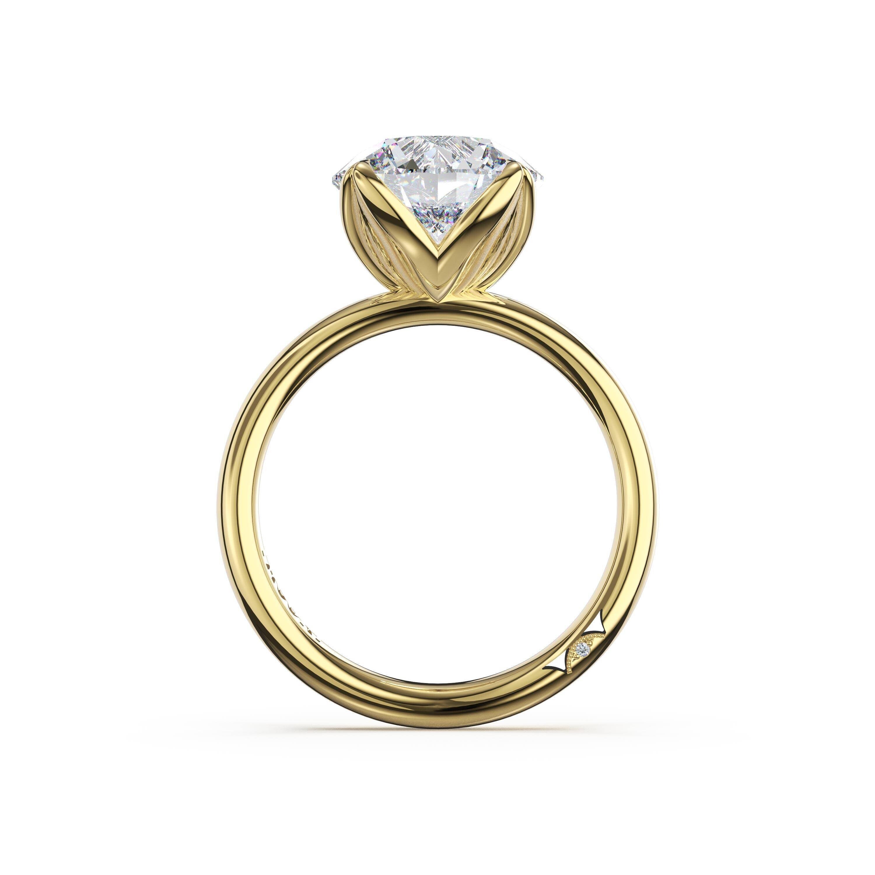 14KY Tacori Sculpted Crescent Engagement Ring with 2.52ct Round Lab Grown Diamond