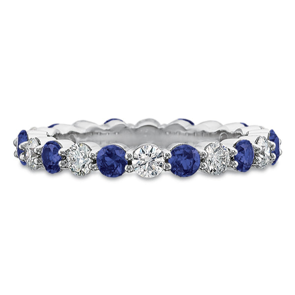 18KW Precision Set Sapphire and Diamond Eternity Band