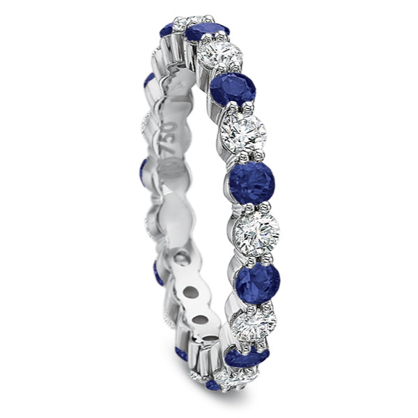18KW Precision Set Sapphire and Diamond Eternity Band