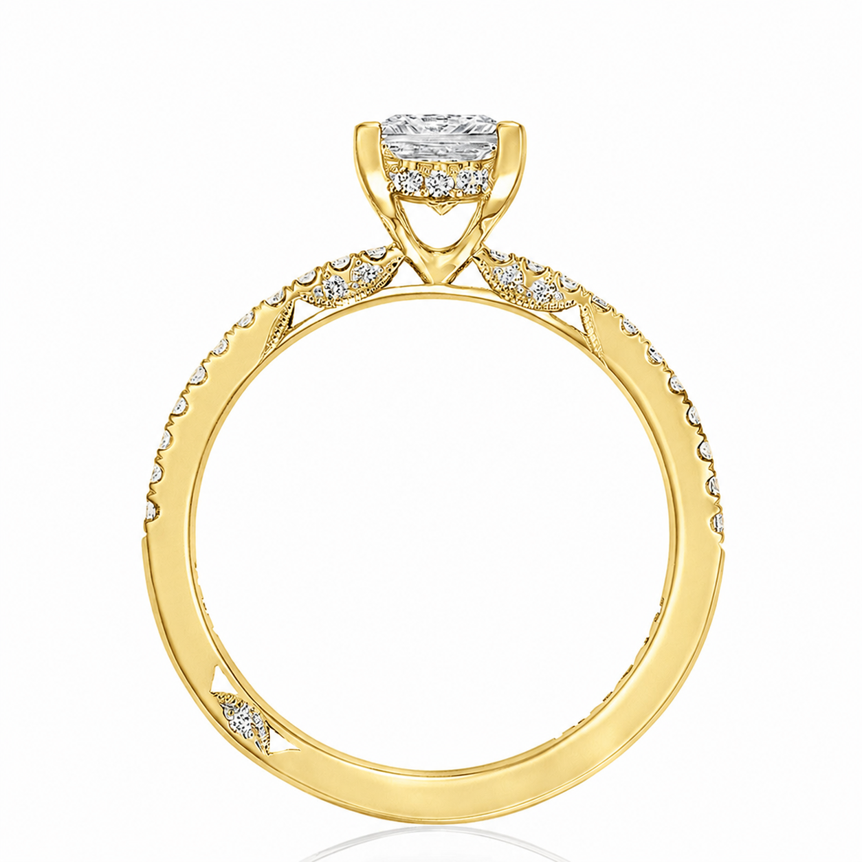 18KY Tacori Simply Tacori Emerald Solitaire Engagement Ring