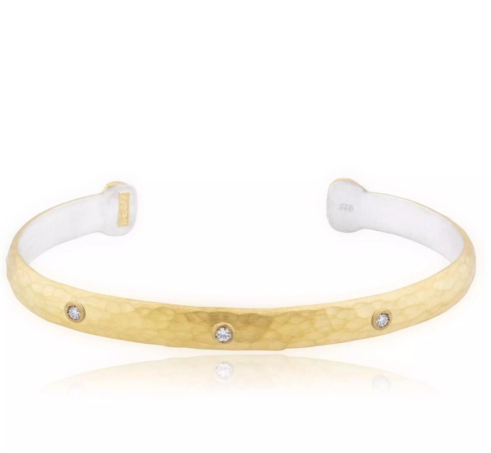 SS/24KY Lika Behar Fusion Single Stockholm Diamond Accent Open Cuff Bracelet