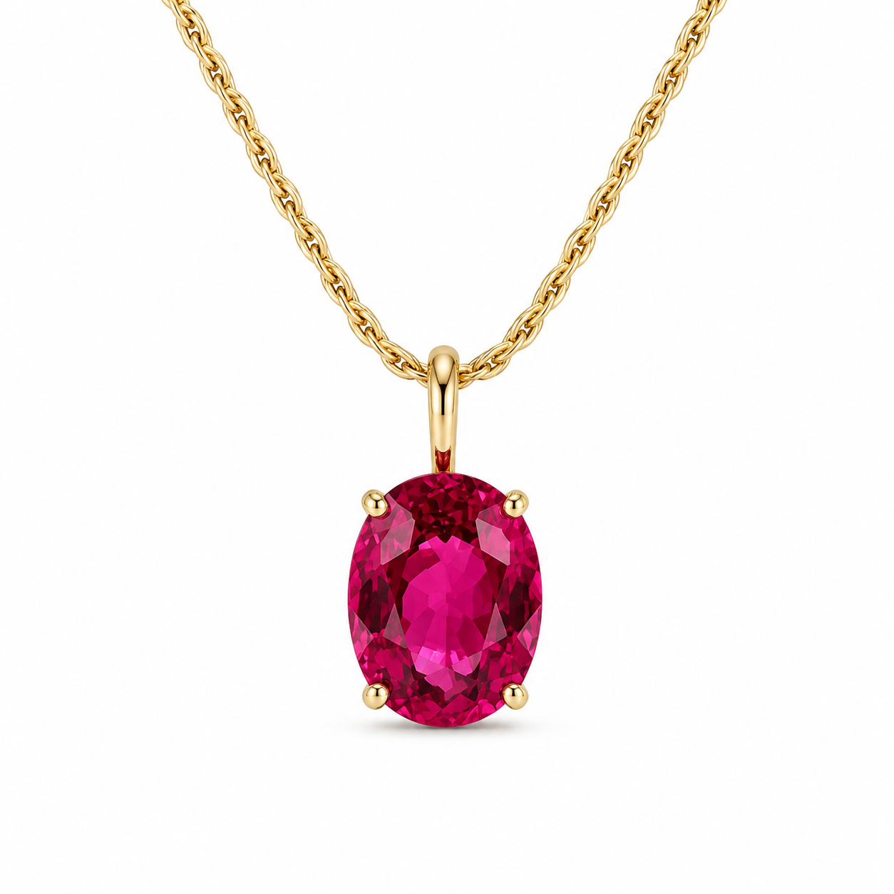 14KY Williams Signature Raspberry Pink Tourmaline Solitaire Pendant
