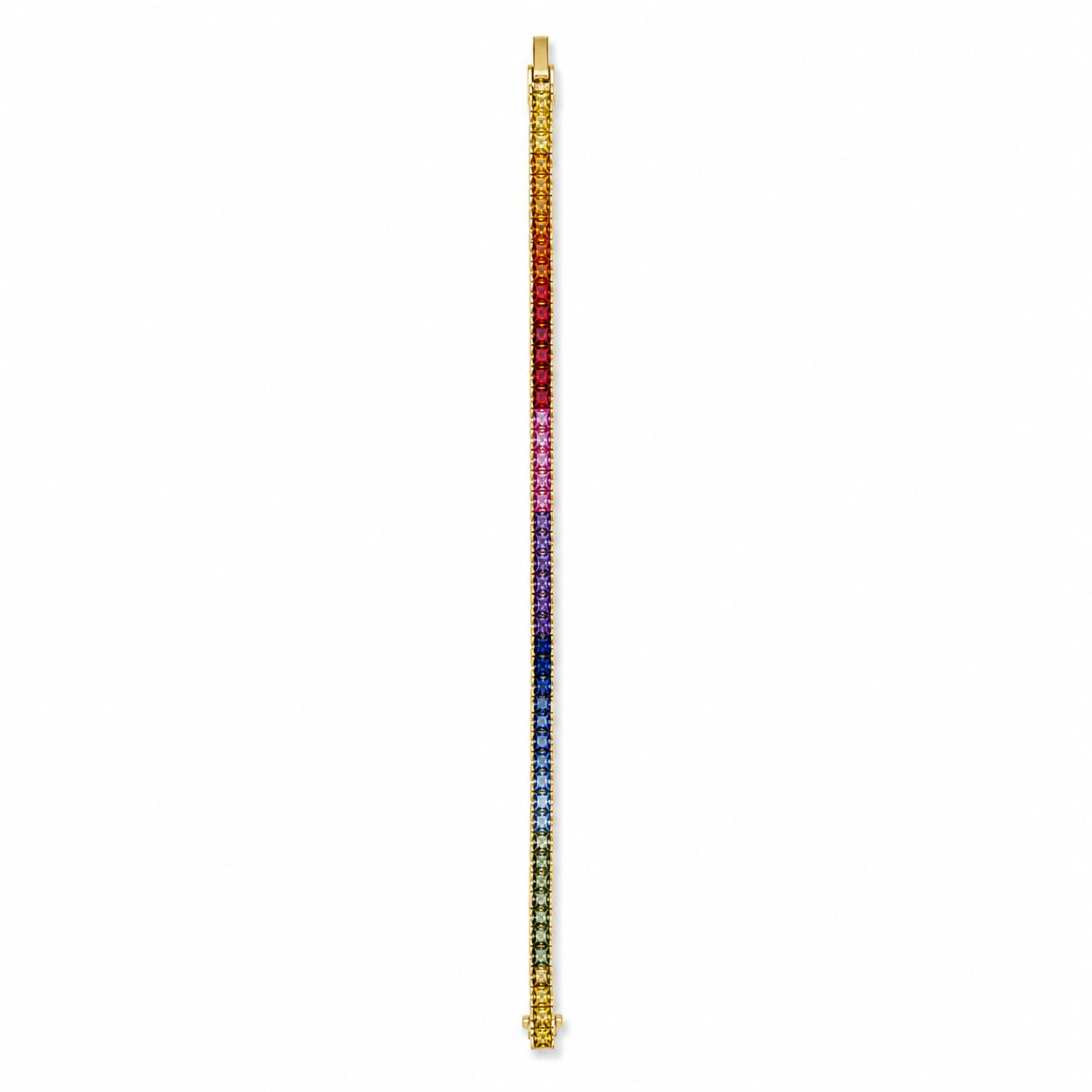 18KY Williams Signature Fancy Rainbow Sapphire Line Bracelet