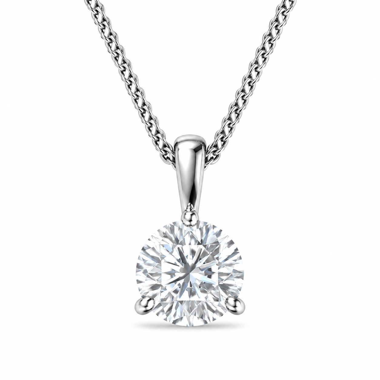 14KW Williams Jewelers Solitaire 1.50ct Diamond Pendant