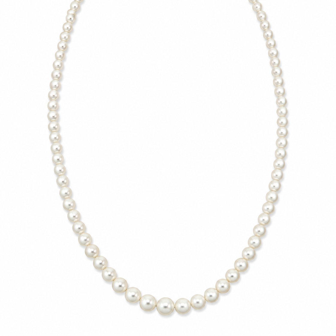 18KY Estate Graduated Pear Necklace with Accented Clasp