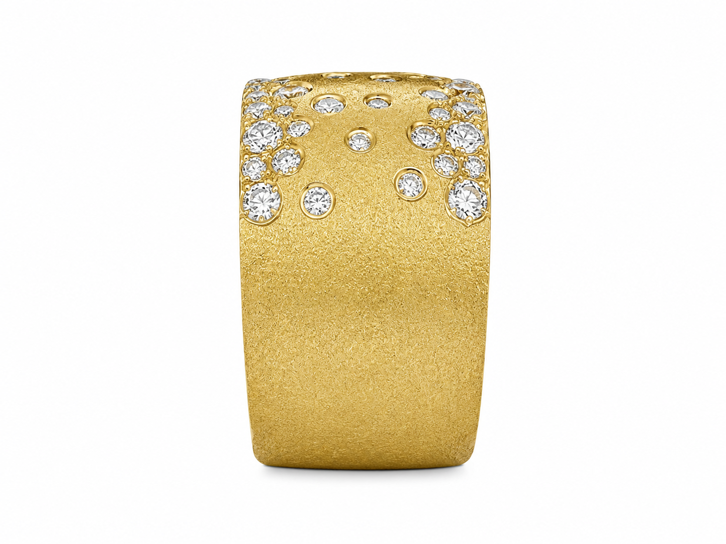 14K Green Gold Dilamani Flush Set Diamond Cigar Band
