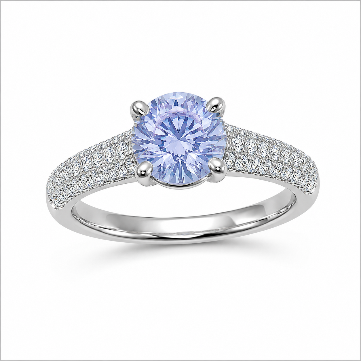 18KW Williams Signature Purple Sapphire Solitaire Ring