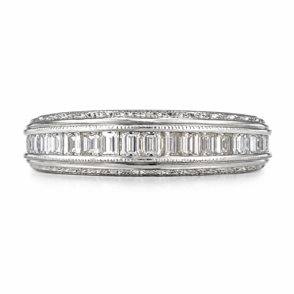 Platinum Estate Diamond Baguette Band