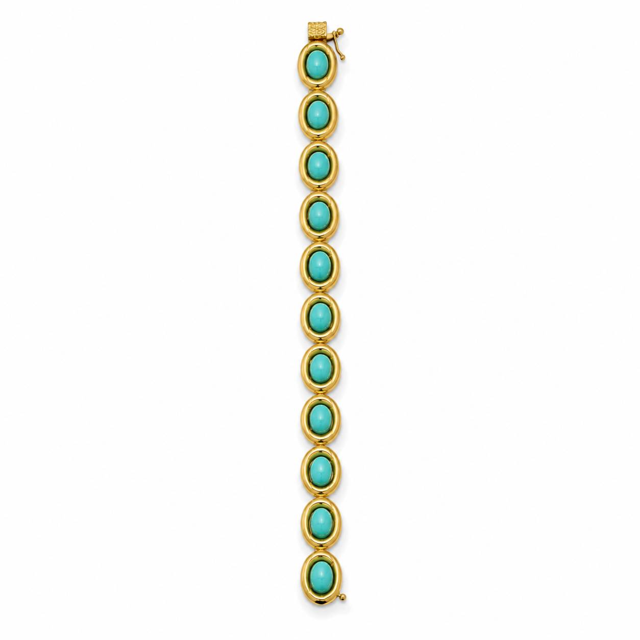 18KY Estate Persian Turquoise Tennis Bracelet