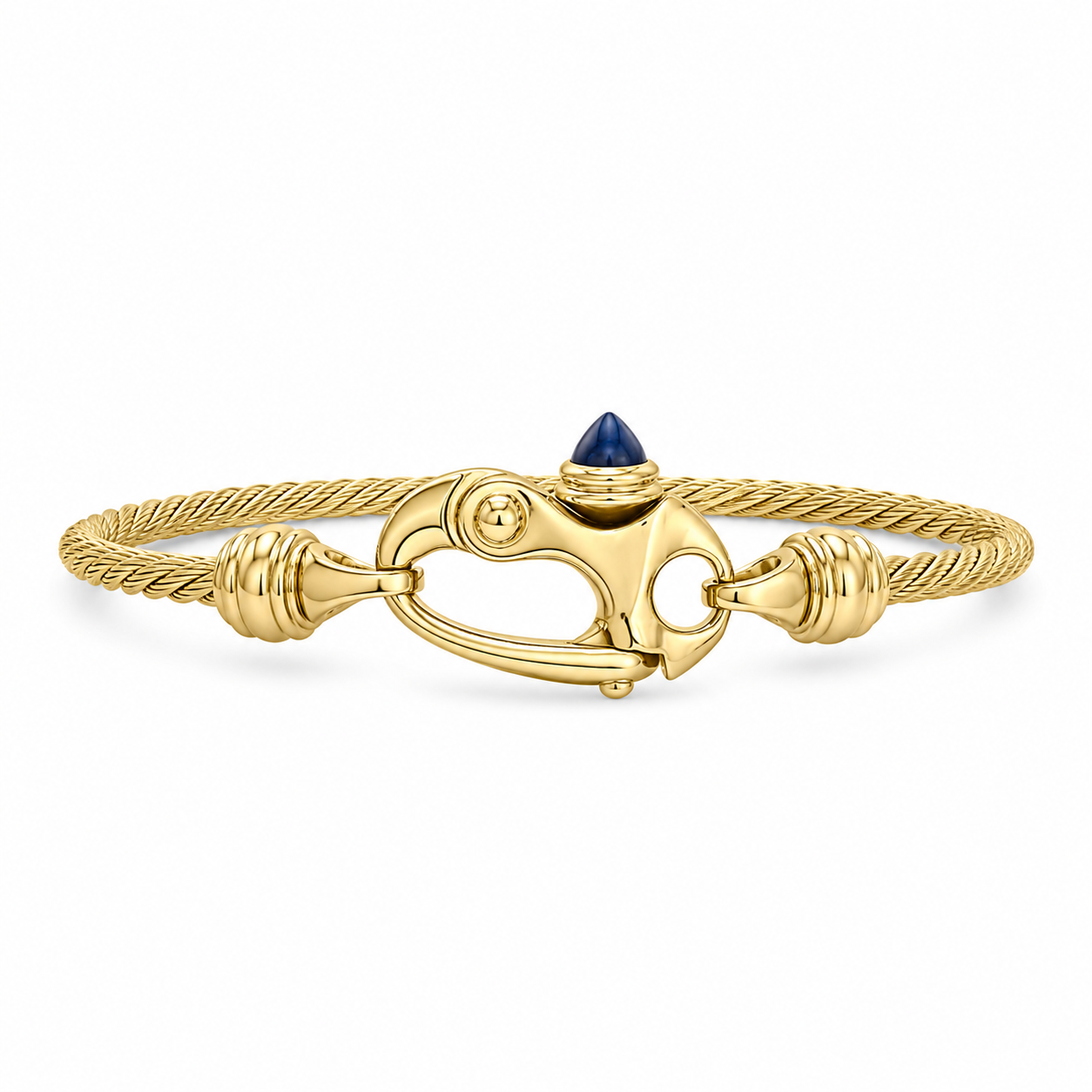 14KY Estate Cable Bracelet with Sapphire Accented Clasp