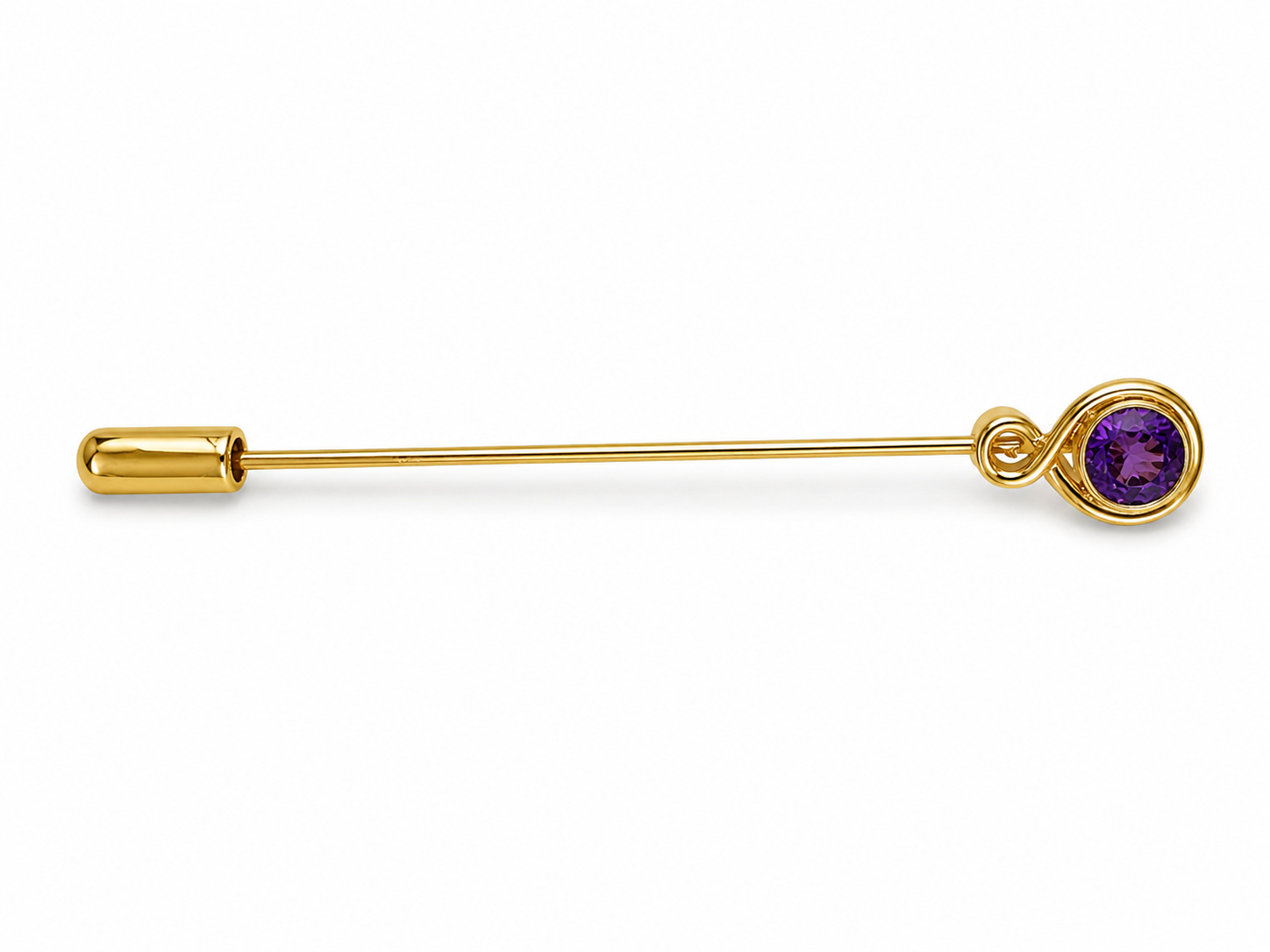 14KY Estate Amethyst Accent Stick Pin