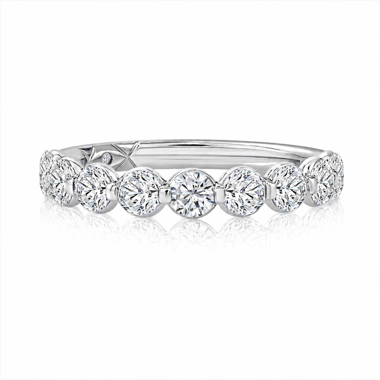 14KW A. Jaffe Round Brilliant Diamond Wedding Band