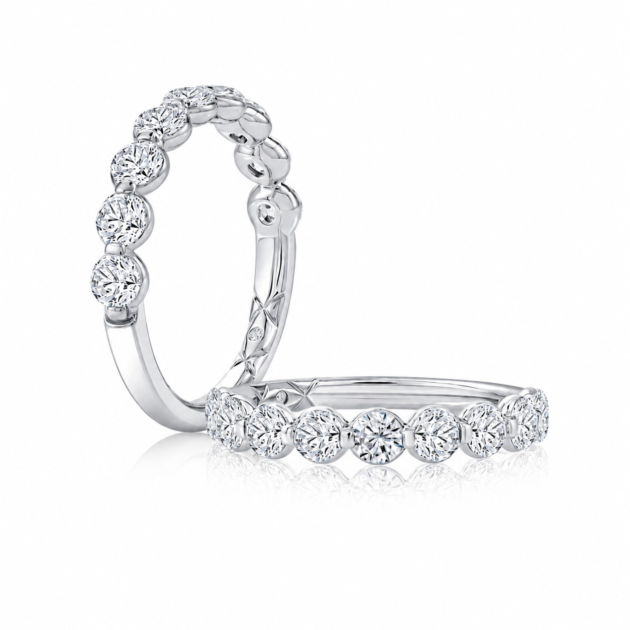 14KW A. Jaffe Round Brilliant Diamond Wedding Band