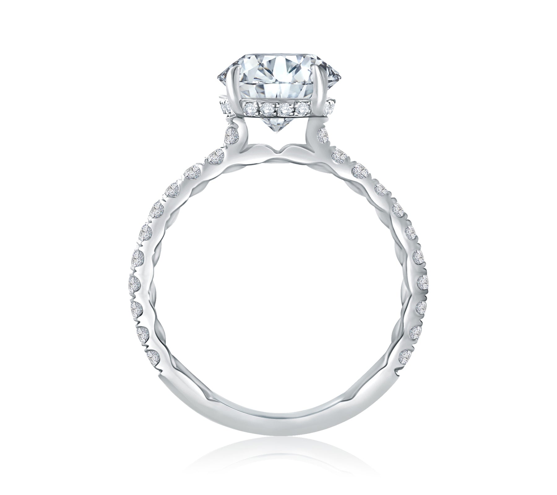 18K WHITE GOLD ROUND  DIAMOND ENGAGEMENT RING