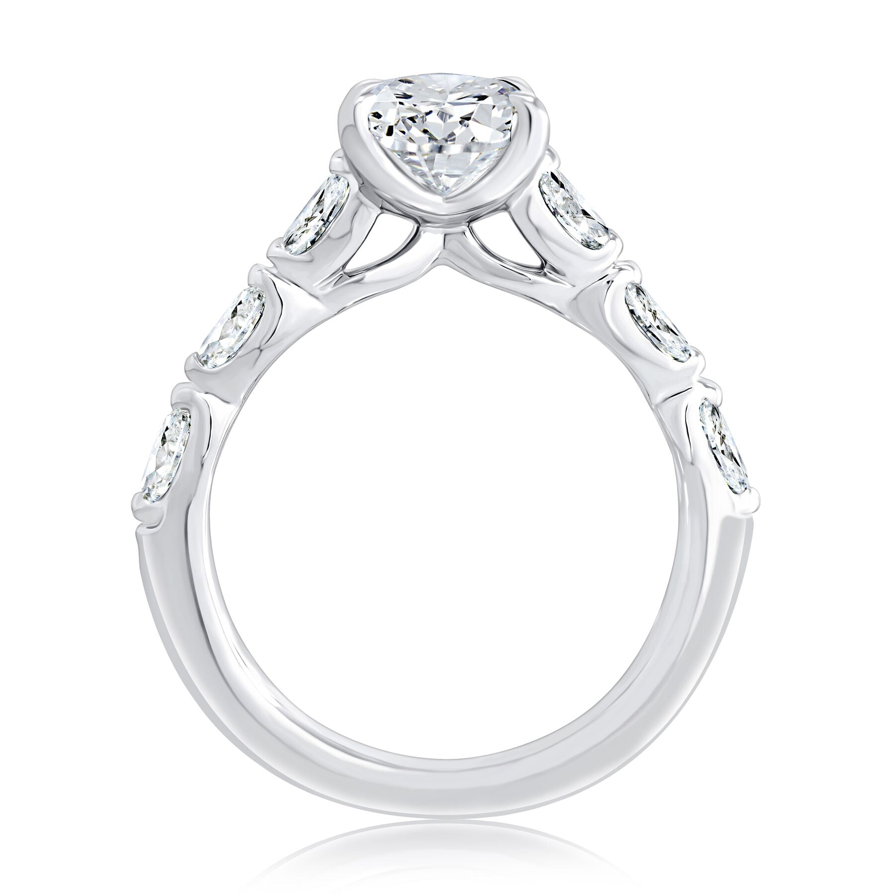 14K WHITE GOLD DIAMOND ENGAGEMENT RING