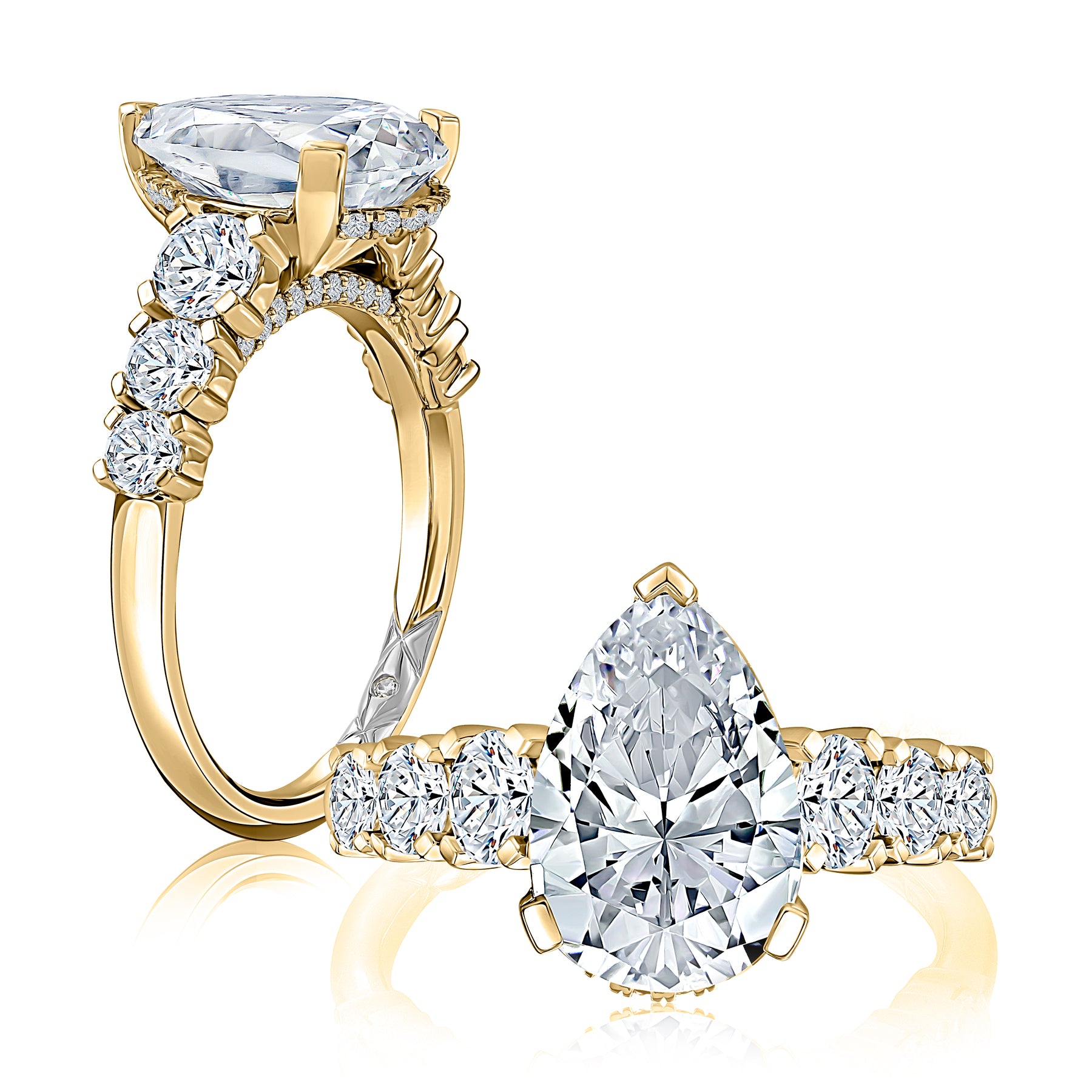 14K YELLOW GOLD DIAMOND ENGAGEMENT RING