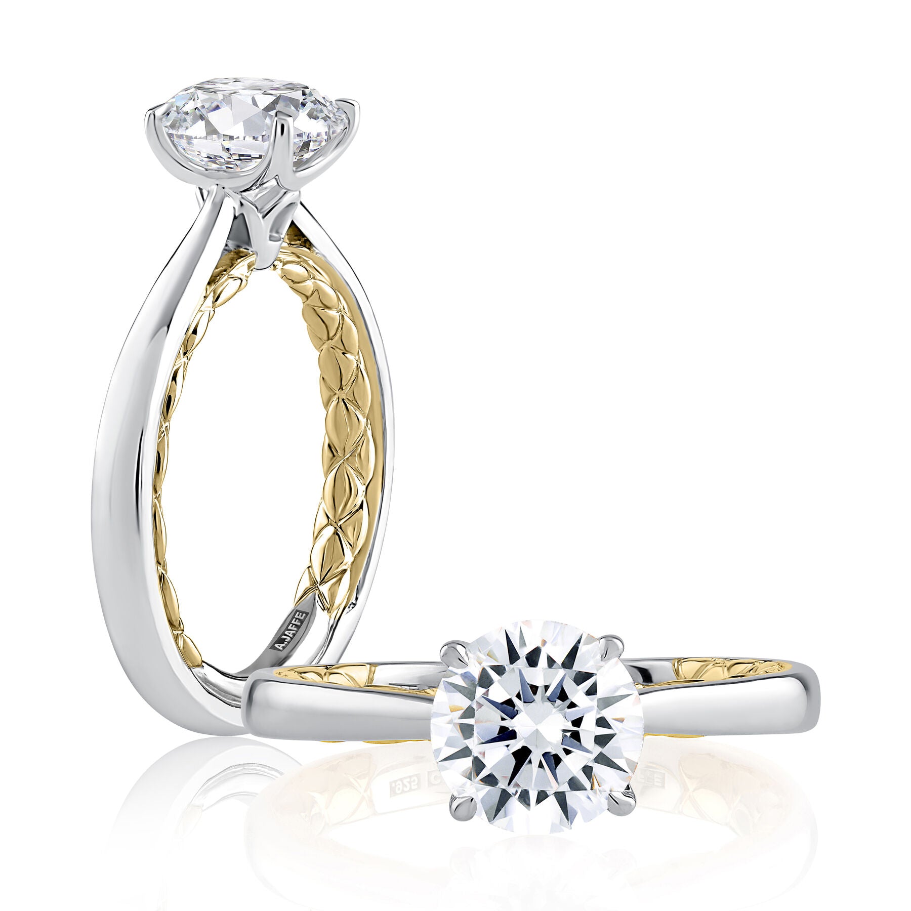 18KW A. Jaffe Round Solitaire Engagement Ring