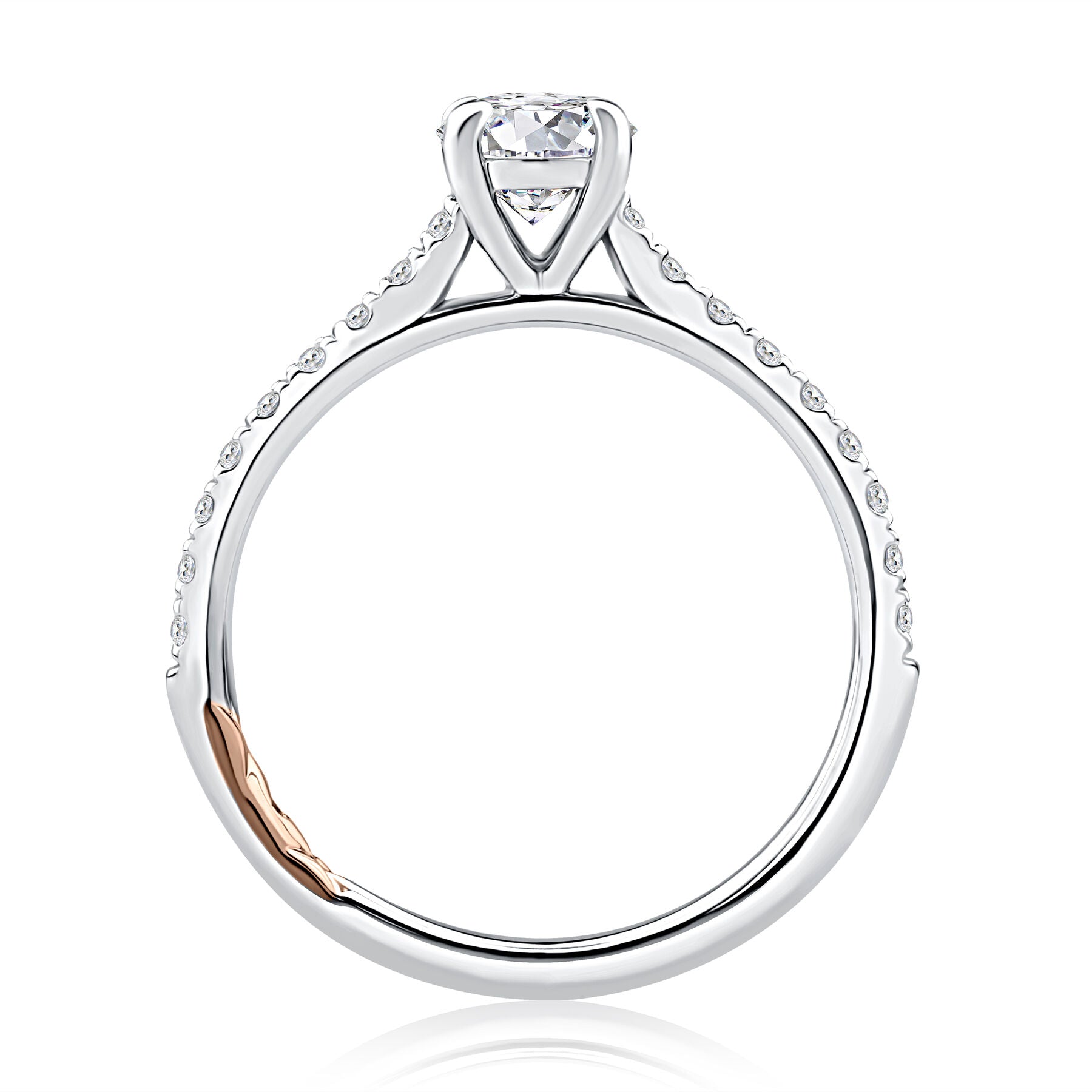 14K WHITE GOLD DIAMOND ENGAGEMENT RING
