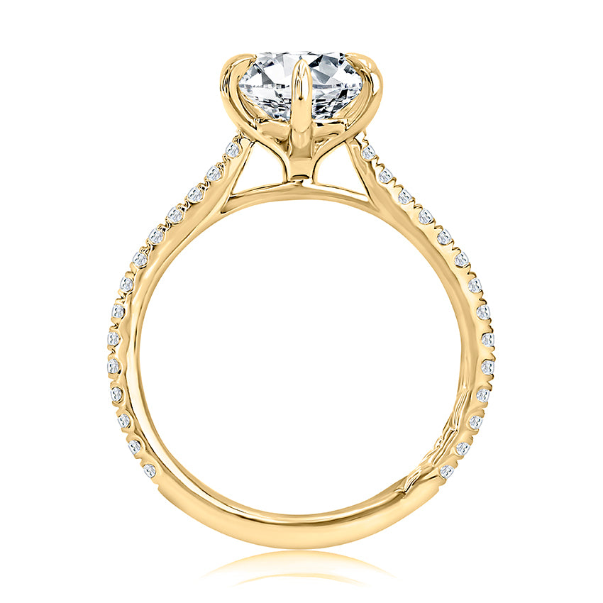 14K YELLOW GOLD DIAMOND ENGAGEMENT RING.