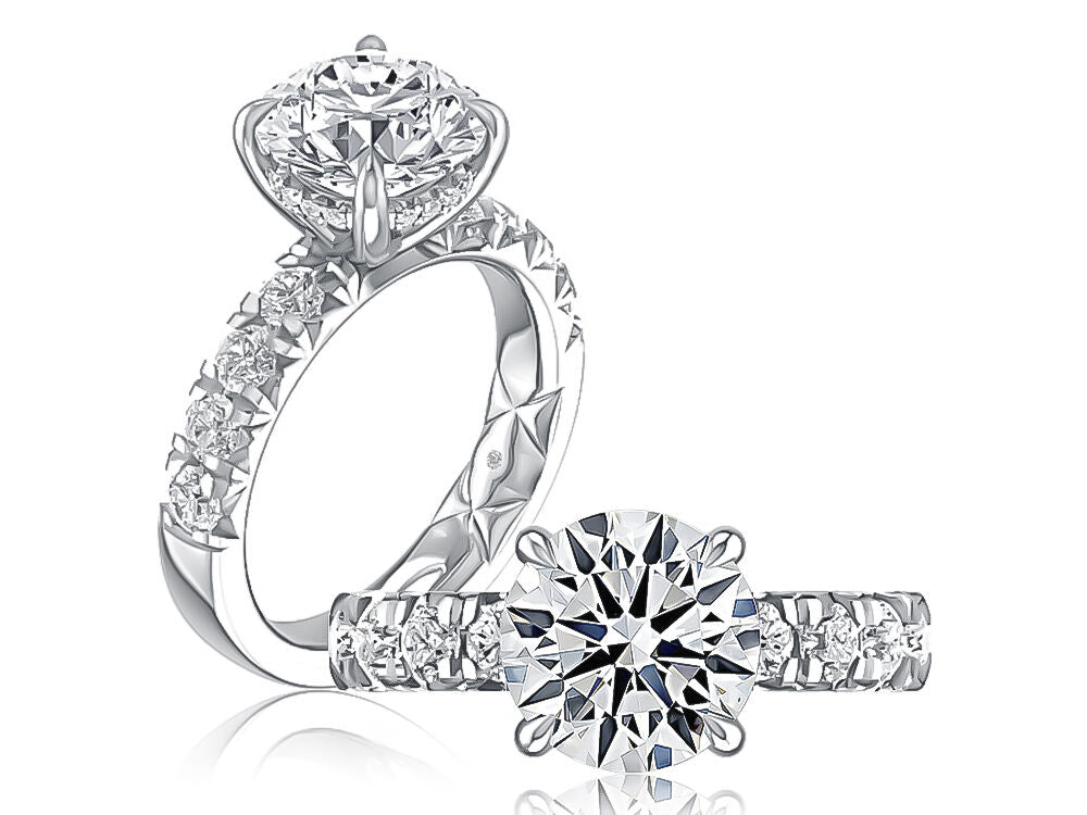 14K WHITE GOLD DIAMOND ENGAGEMENT RING