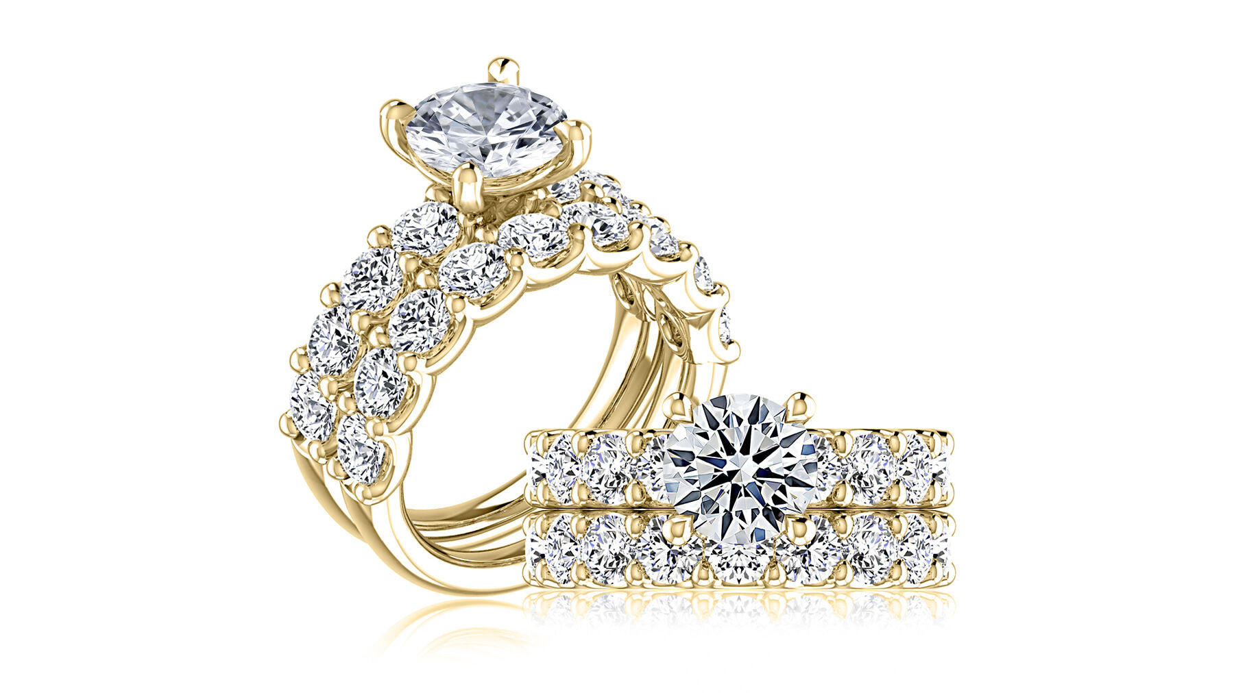 18K YELLOW GOLD ROUND ENGAGEMENT