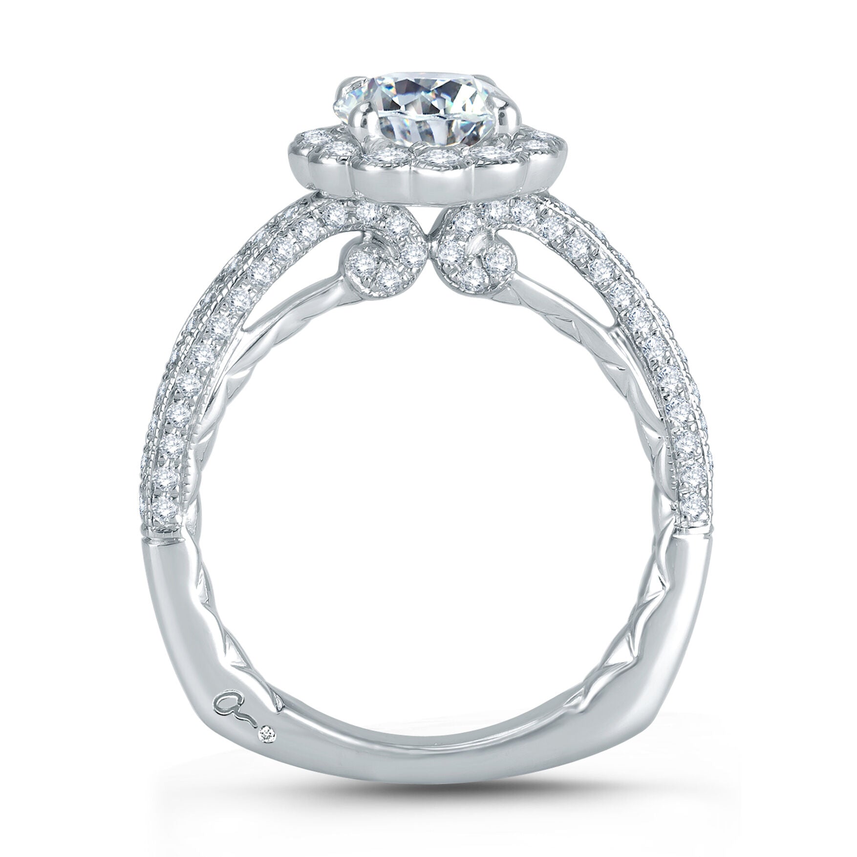 18K WHITE GOLD ROUND DIAMOND ENGAGEMENT RING