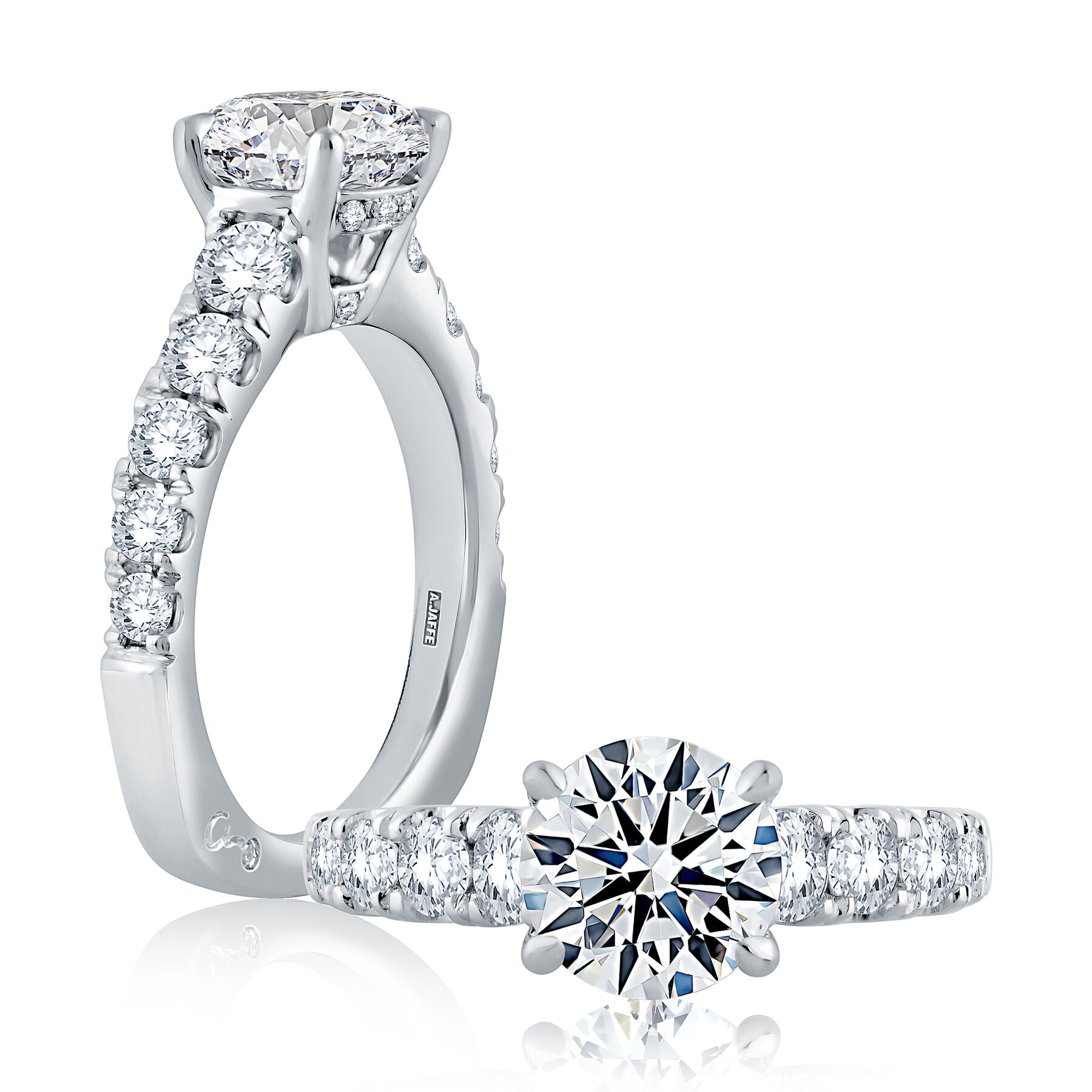 18K WHITE GOLD ROUND ENGAGEMENT RING