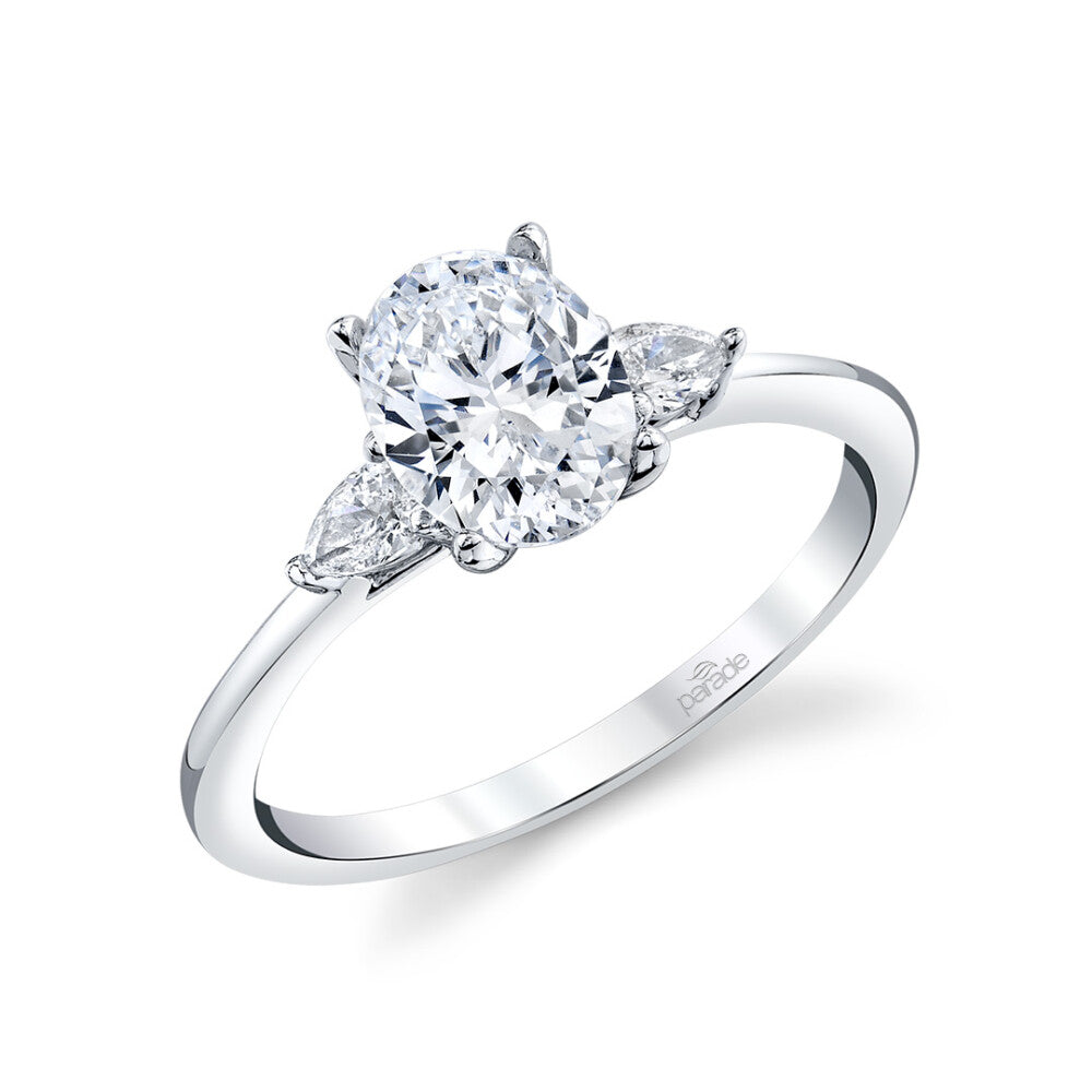 18KW Parade Classic Three Stone Semi-Mount Engagement Ring