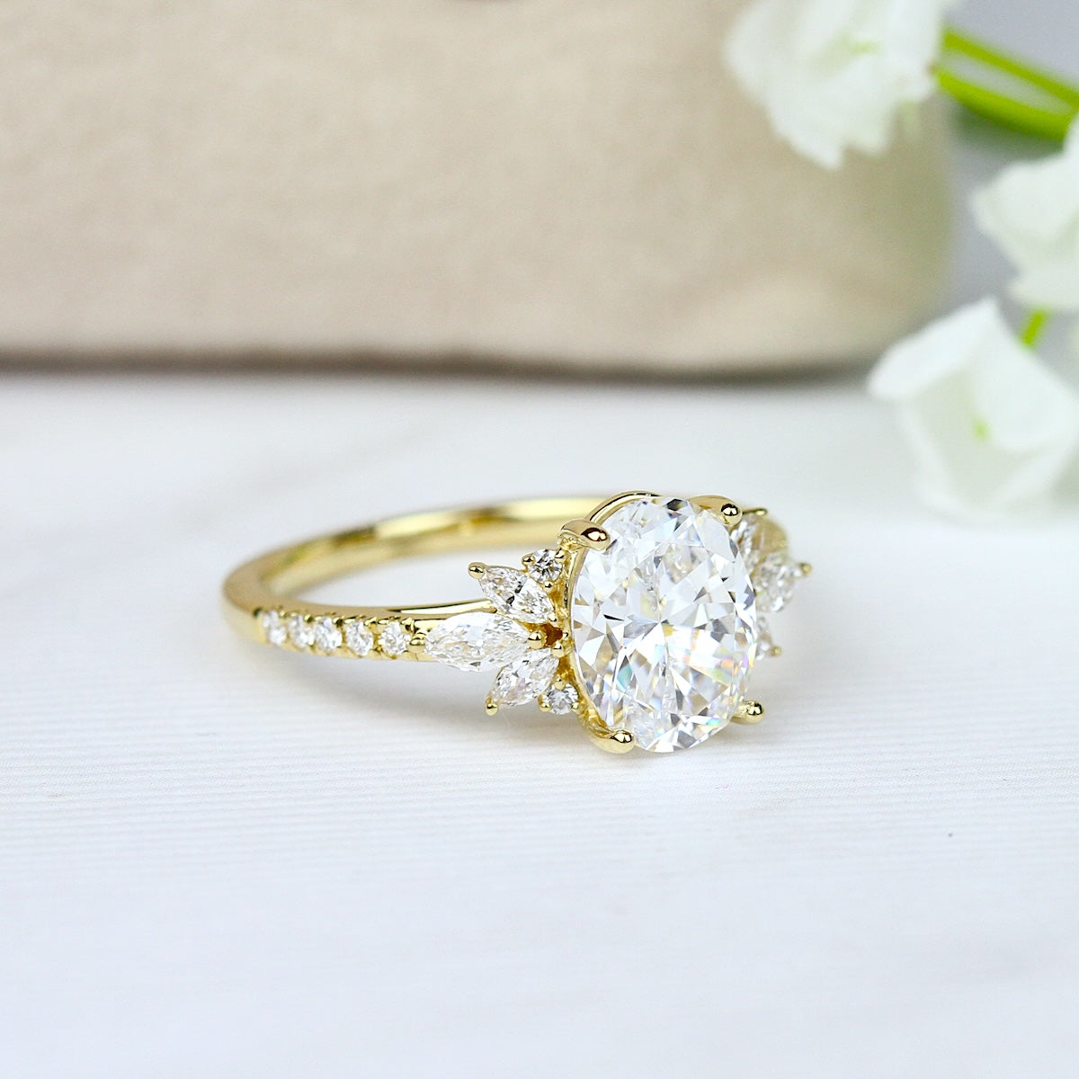 18KY Parade Hemera Oval Semi-Mount Engagement Ring