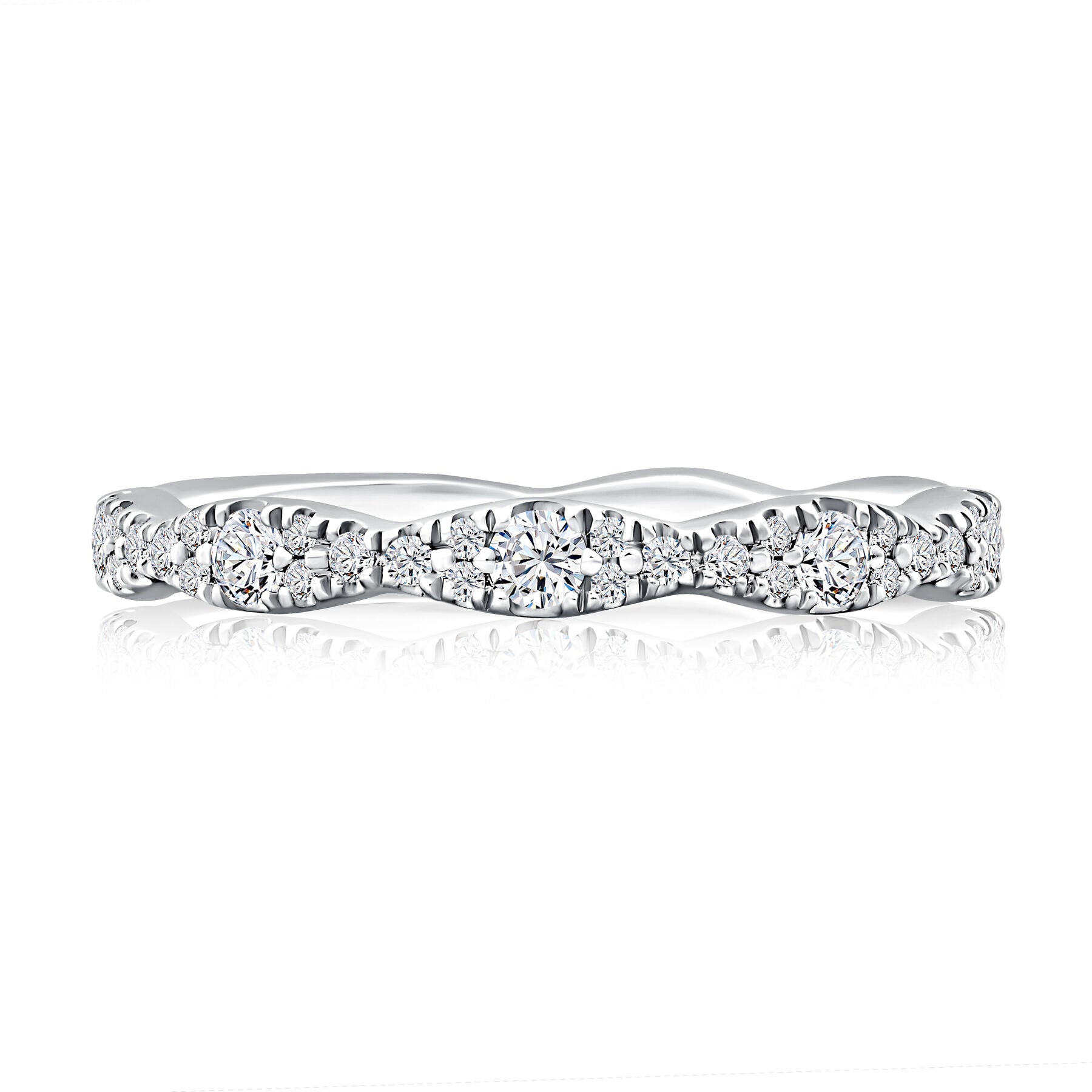 14KW A. Jaffe Scalloped Diamond Wedding Band