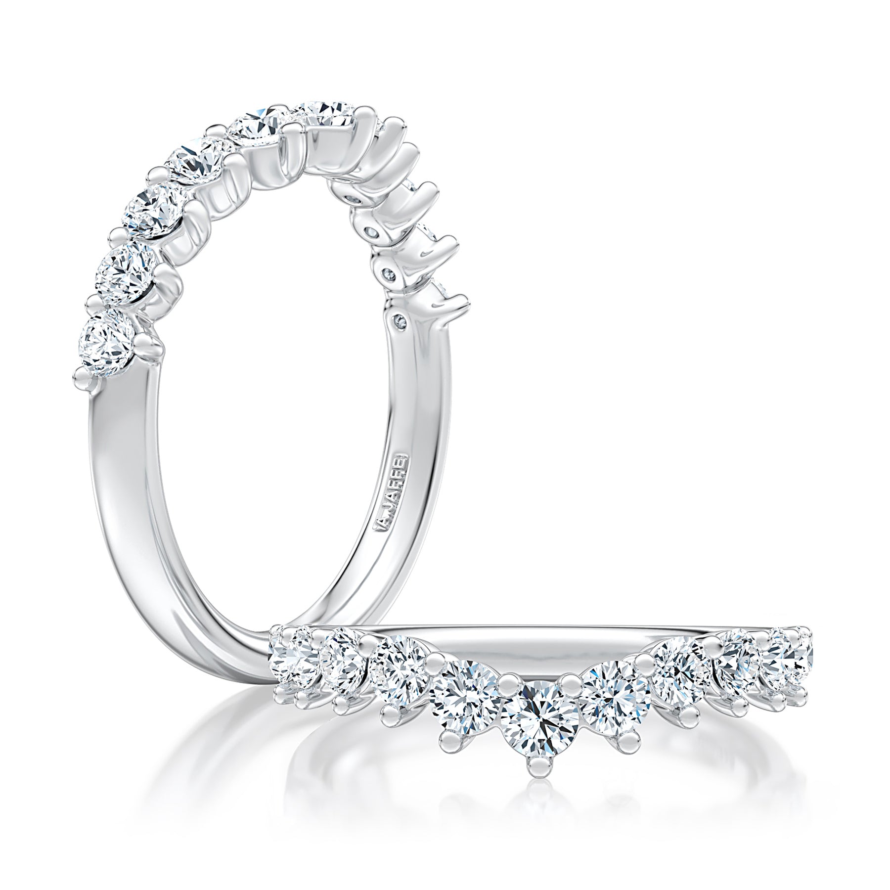 14KW A. Jaffe Contour Diamond Wedding Band