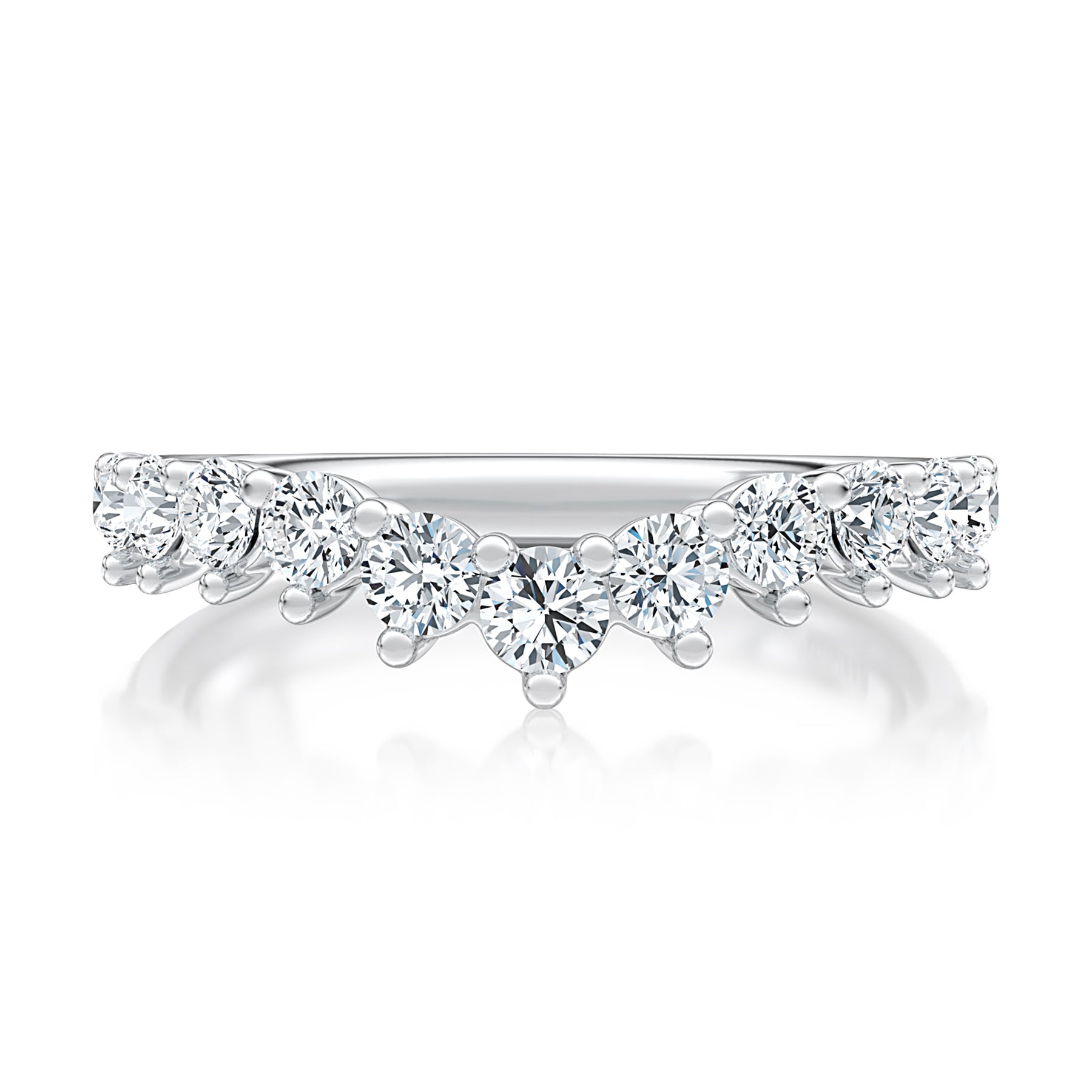 14KW A. Jaffe Contour Diamond Wedding Band