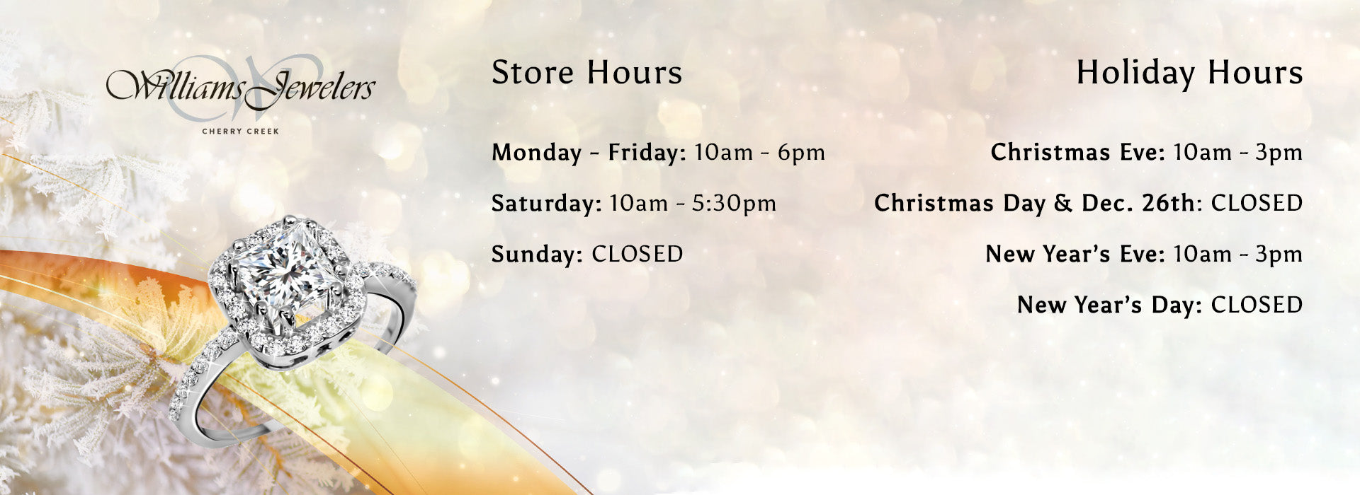 Williams Jewelers Winter Store Hours