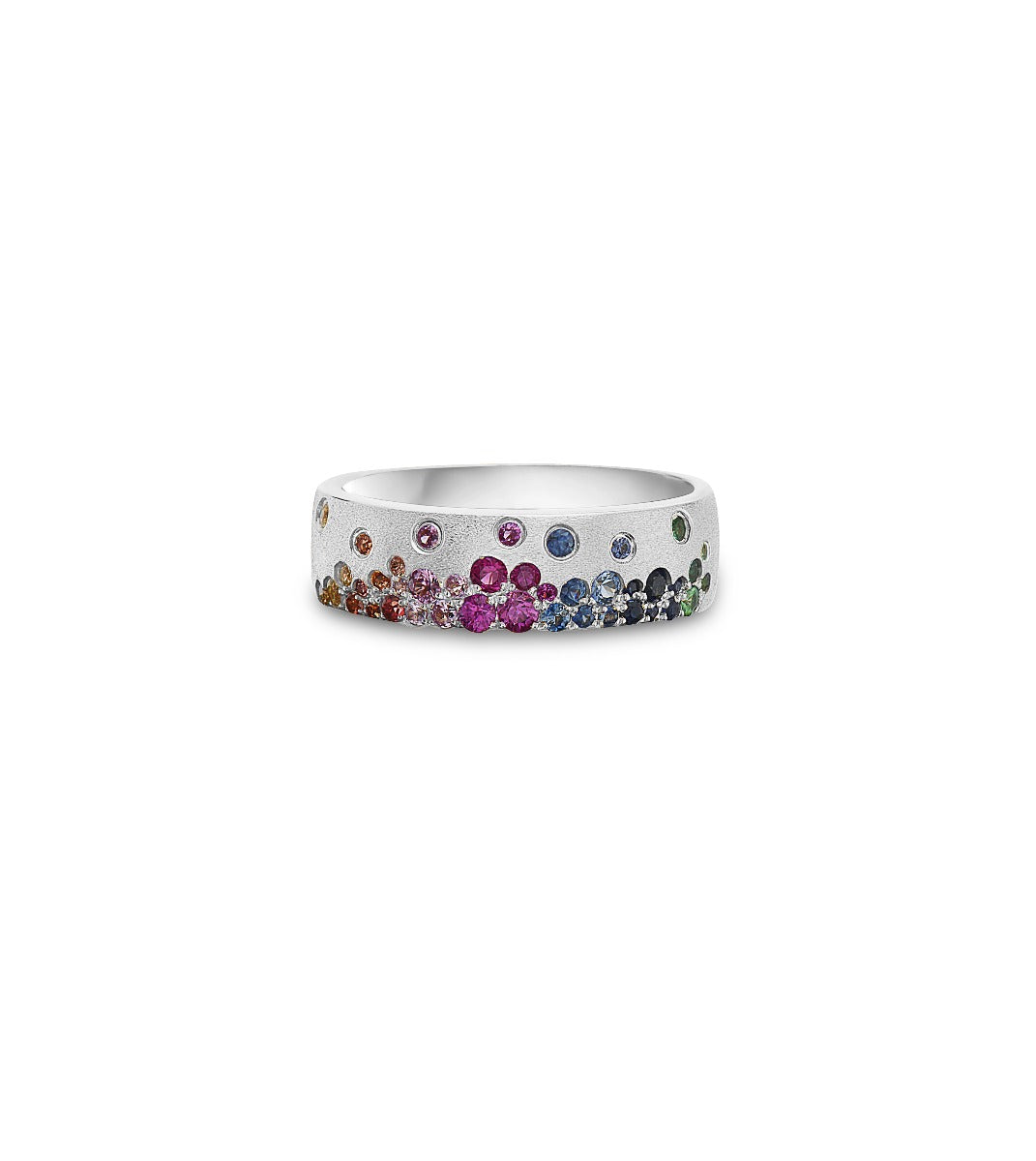 14KY Confetti Rainbow Sapphire Band