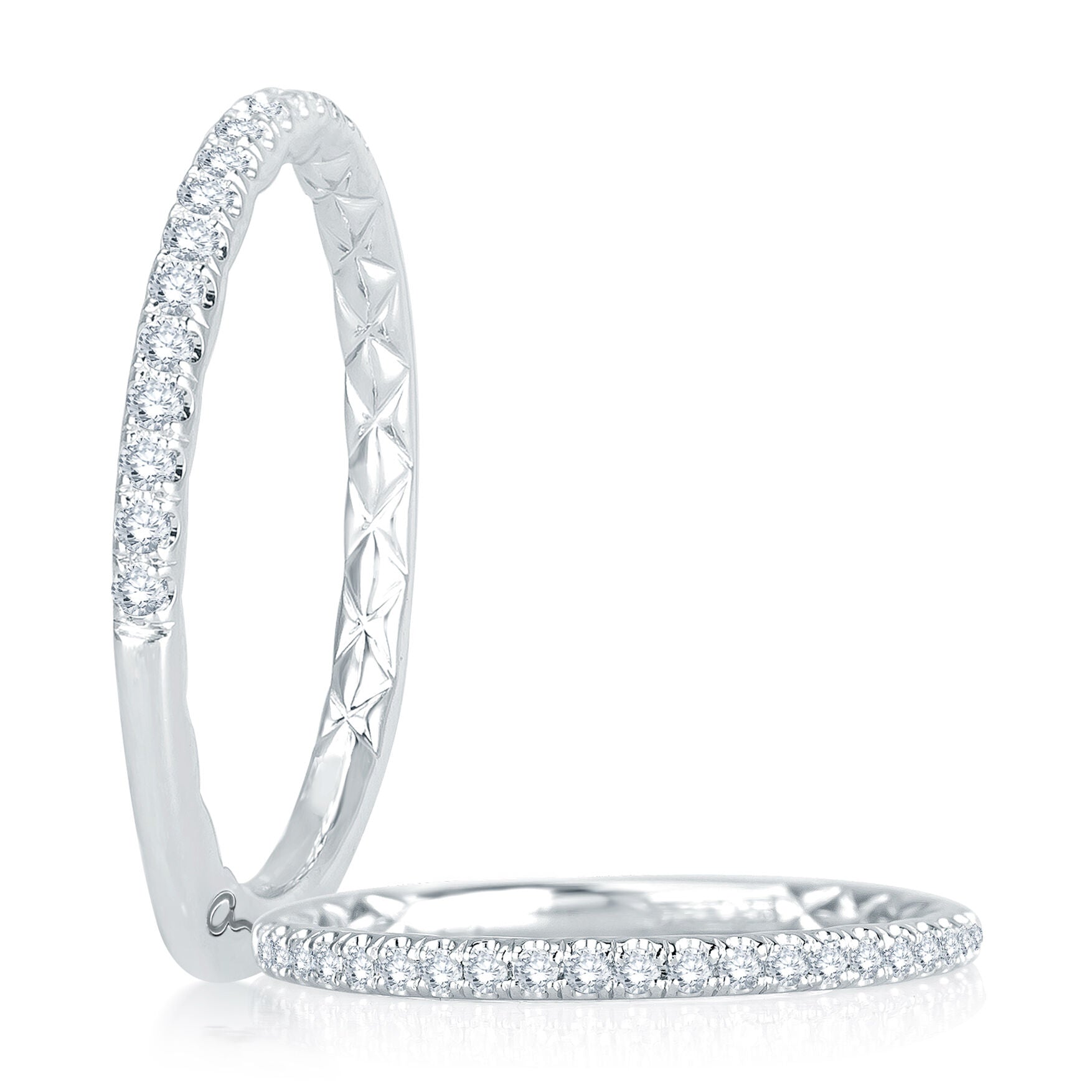 18KW A. Jaffe Pave Set Diamond Wedding Band