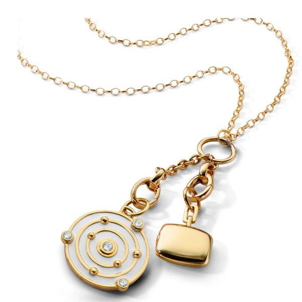 18KY "Design Your Own" Small Charm Chain Necklace, 2 Charm Stations