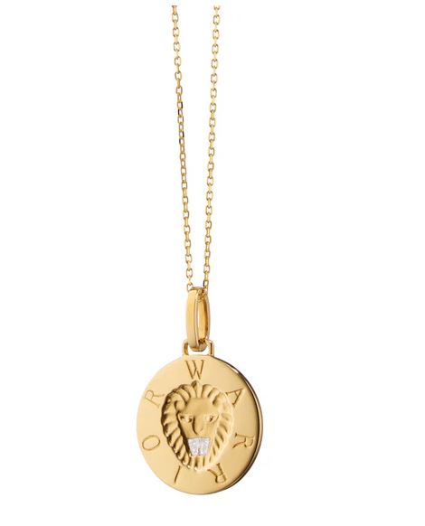 18KY "Warrior" Lion 18K Gold Intaglio Charm