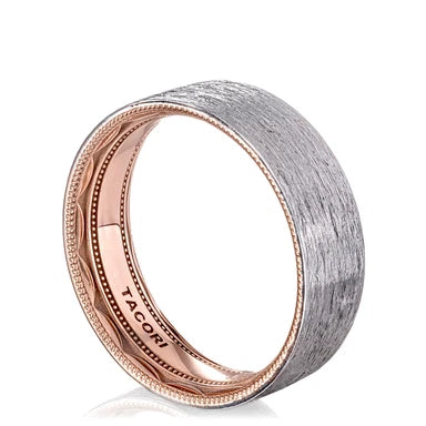 18KW/R Tacori Classic Flat Top Brush Finish Wedding Band