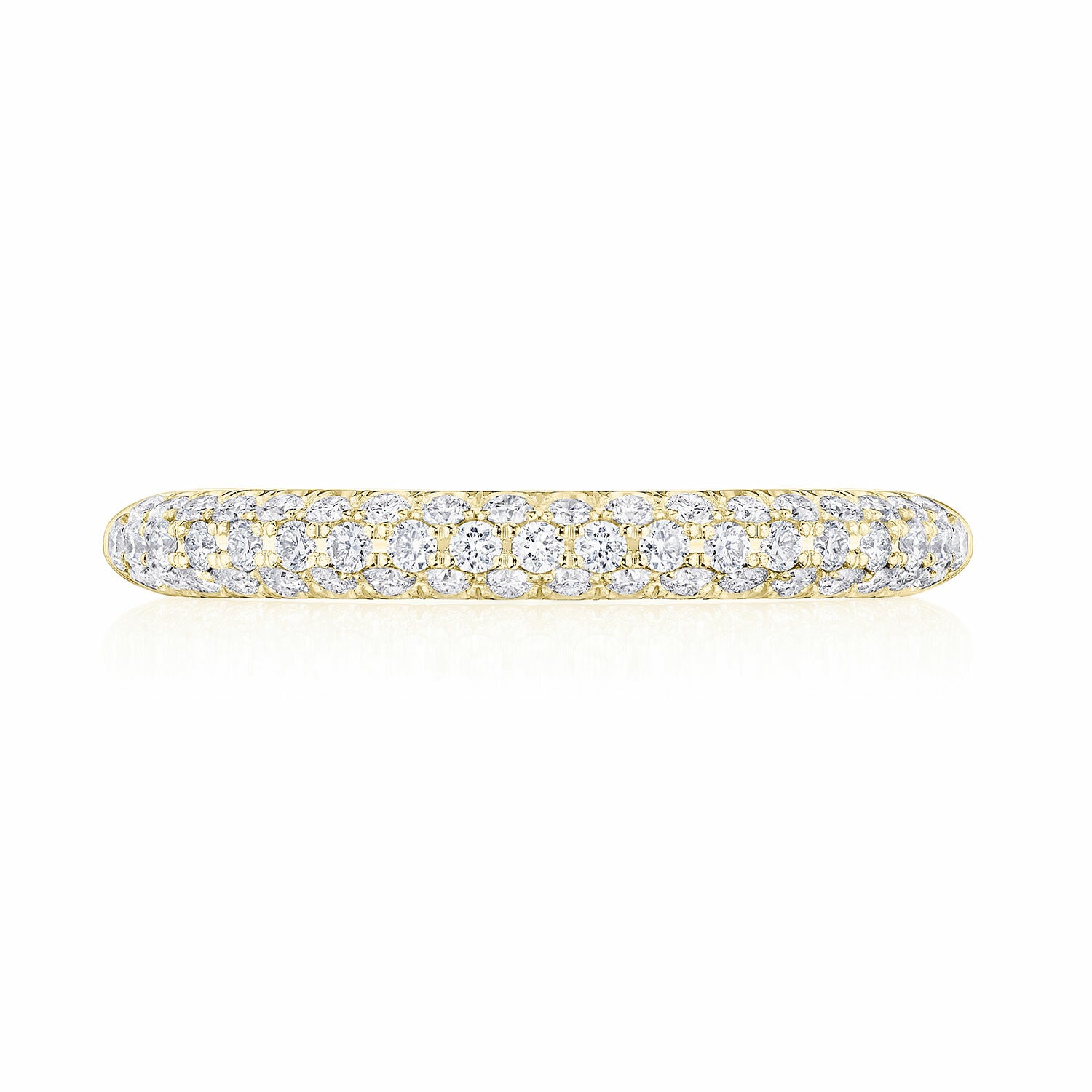 18K YELLOW GOLD 3 ROW DIAMOND BAND